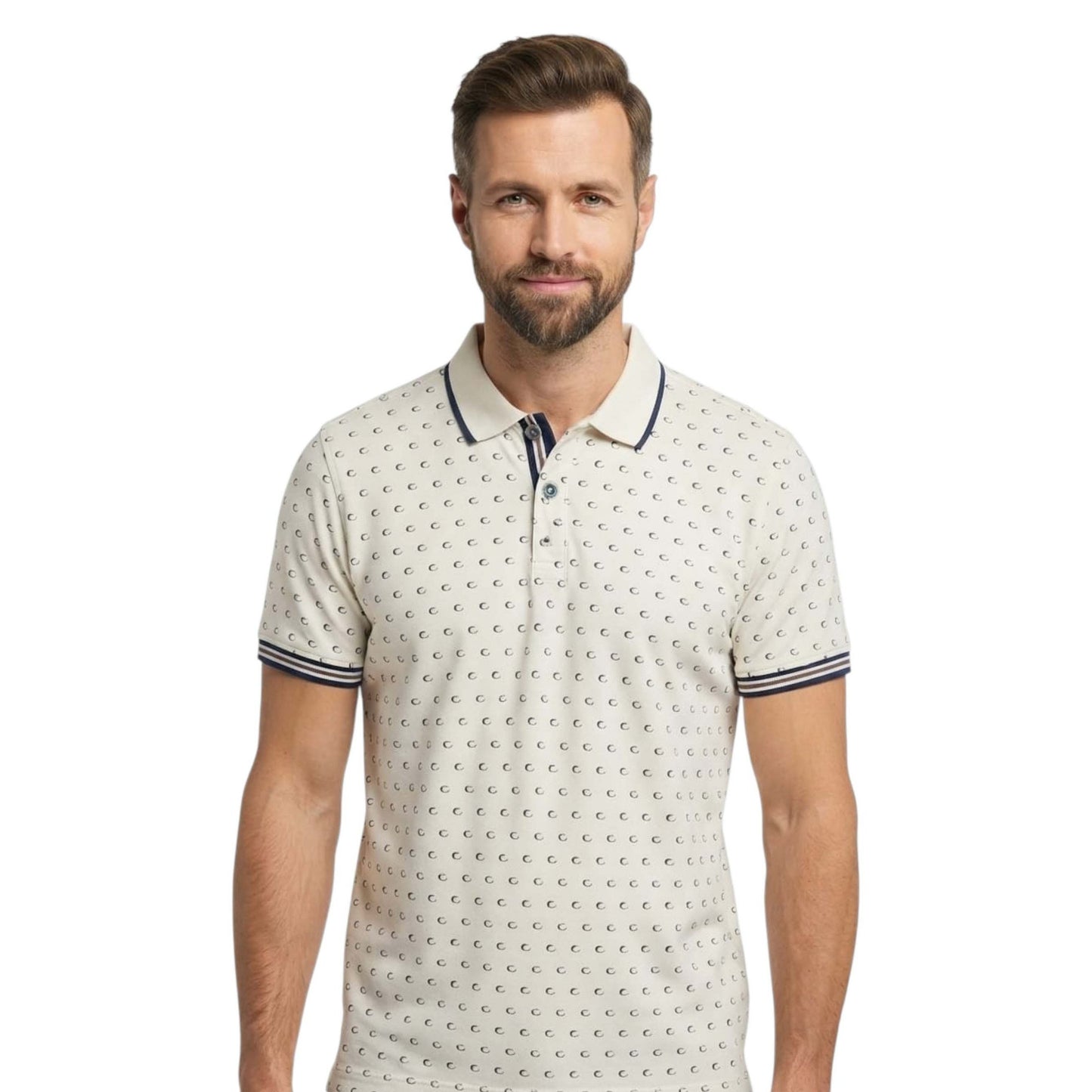 Men's Printed Top,Beige