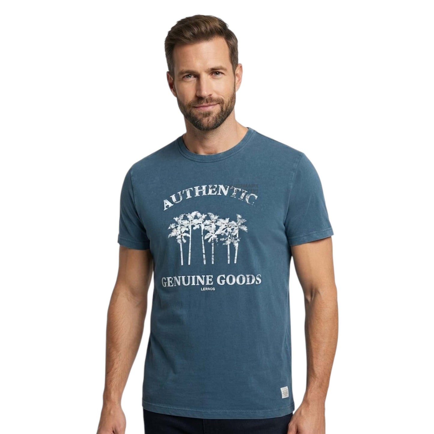 Men's Printed Top,Dusty Blue