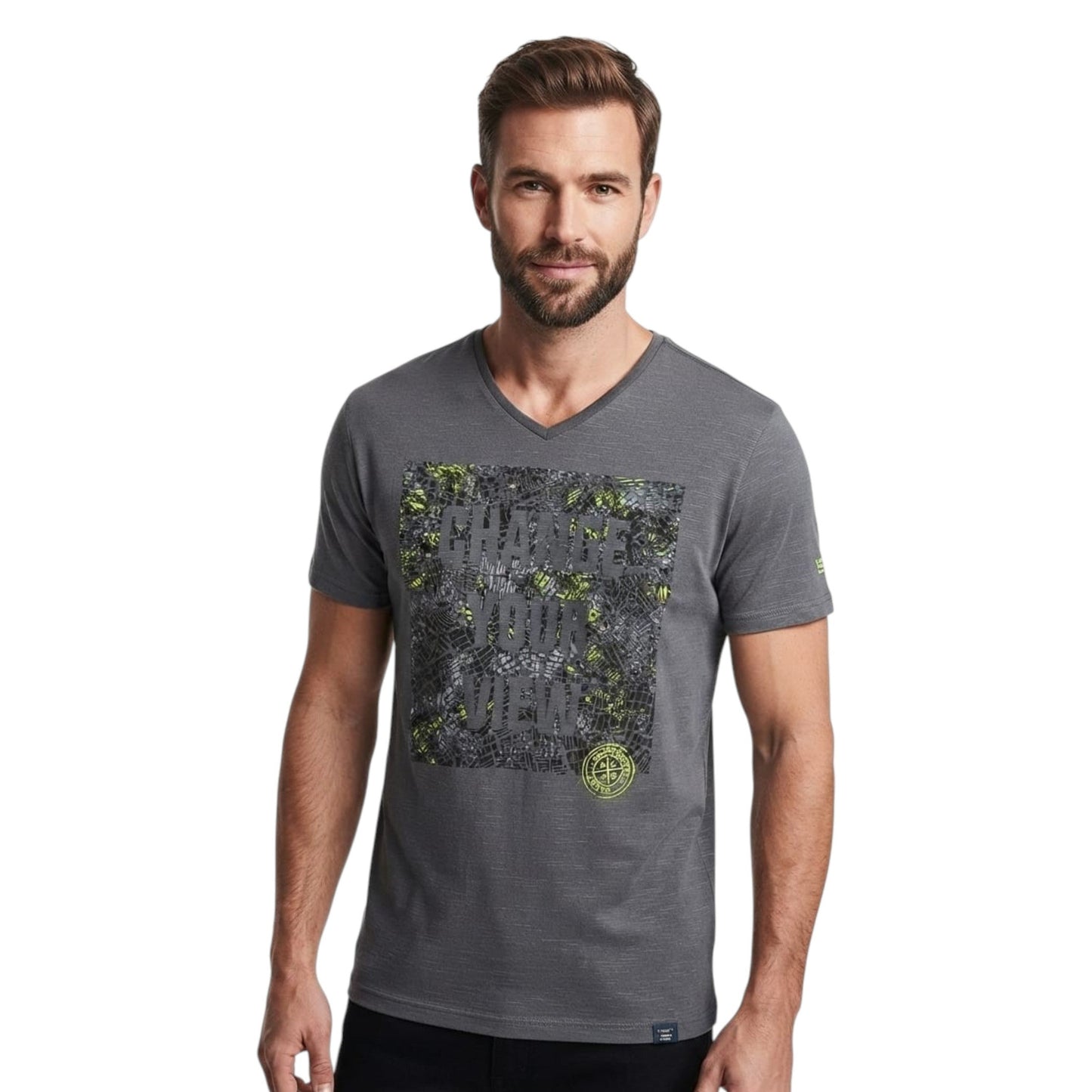 Men's Printed Top,Dark Grey
