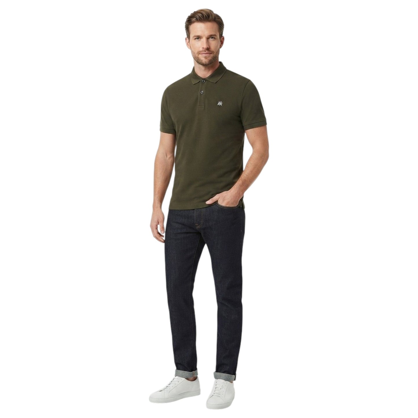 Men's Plain Solid Top,Olive
