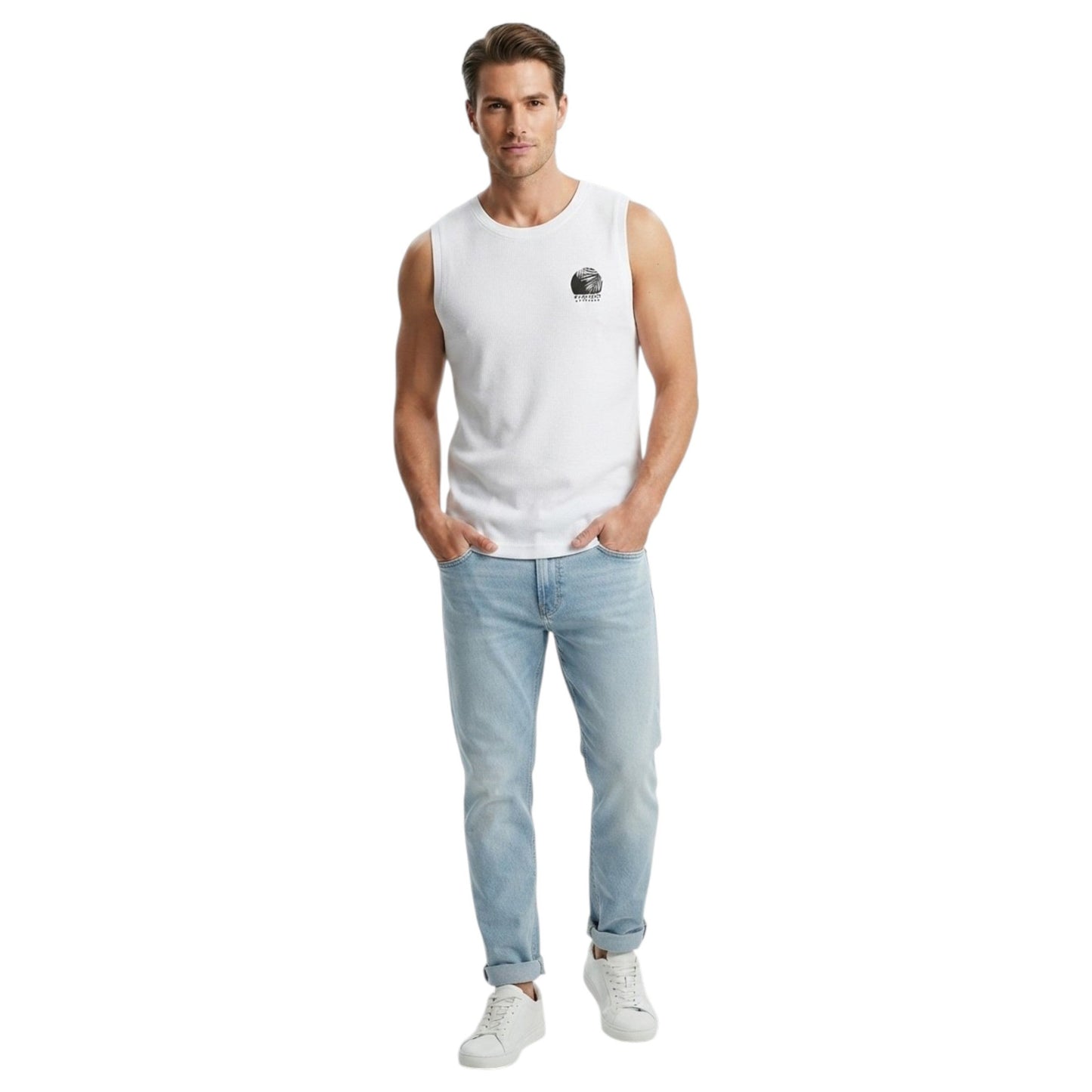 Men's Textured Top,White
