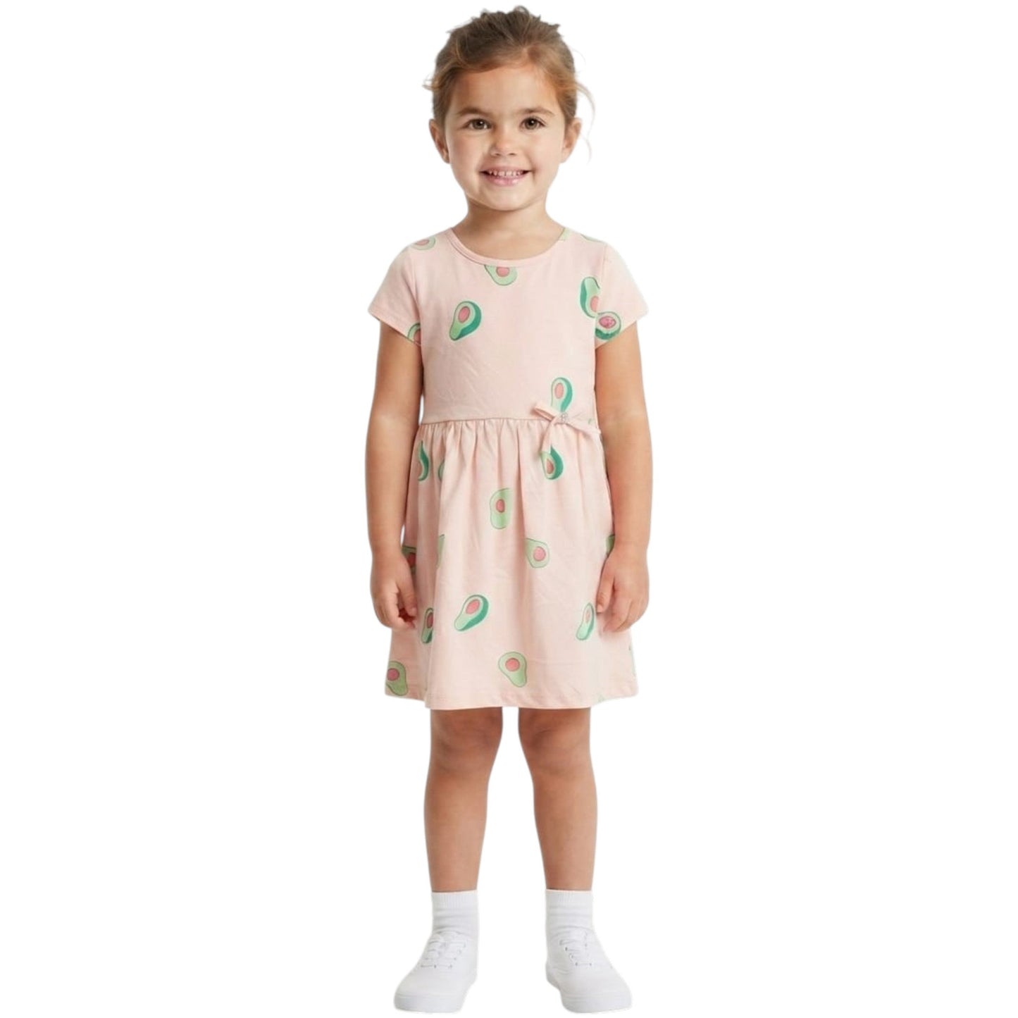 Kids Girl's Printed Dress,Peach