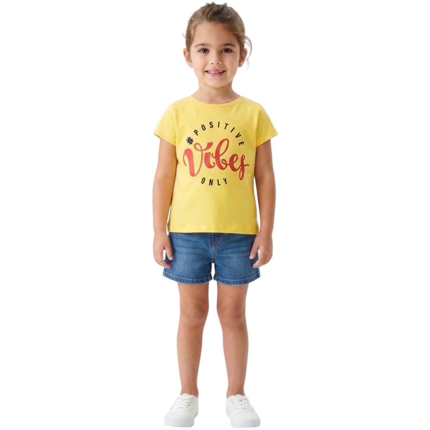 Kids Girl's Printed Top,Yellow