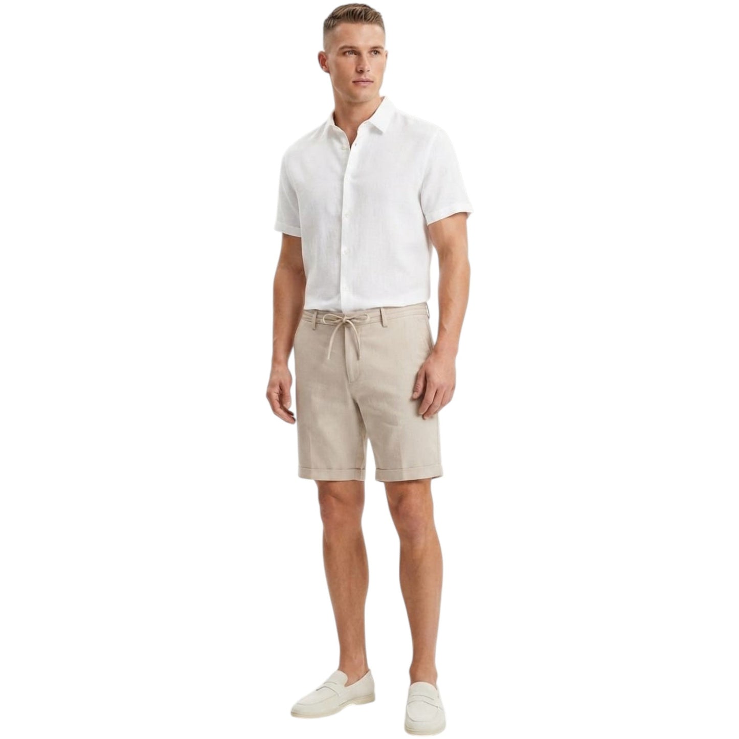 Men's Plain Solid Short,Beige