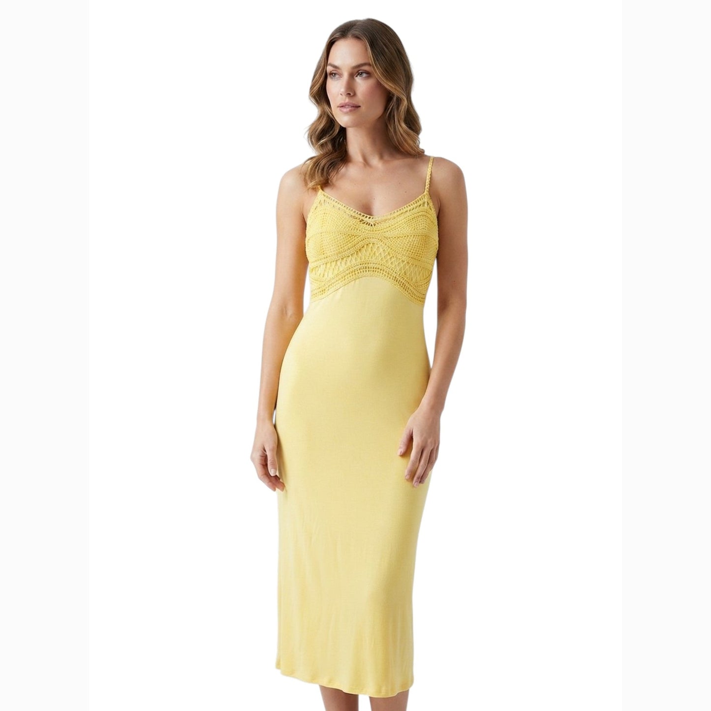 Women's Textured Dress,Yellow