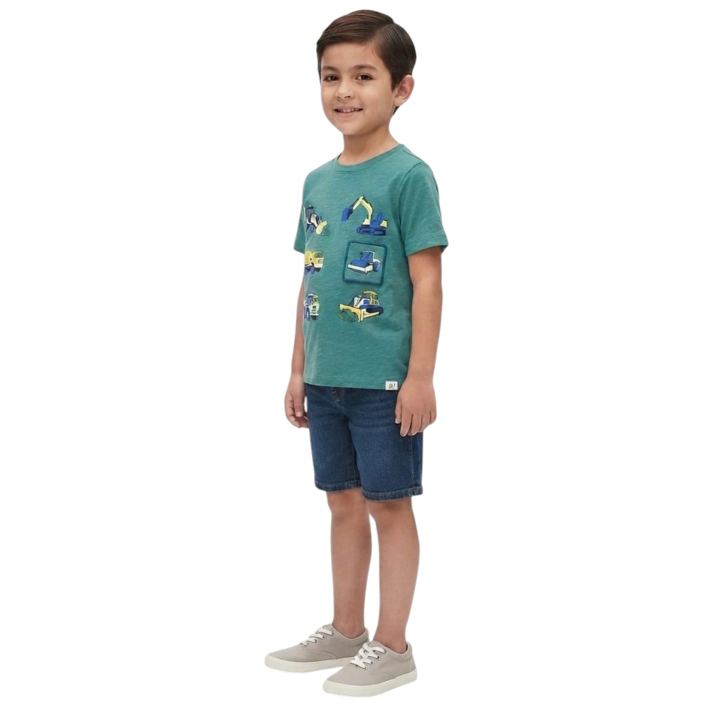 Kids Boy's Printed Top,Dusty Green