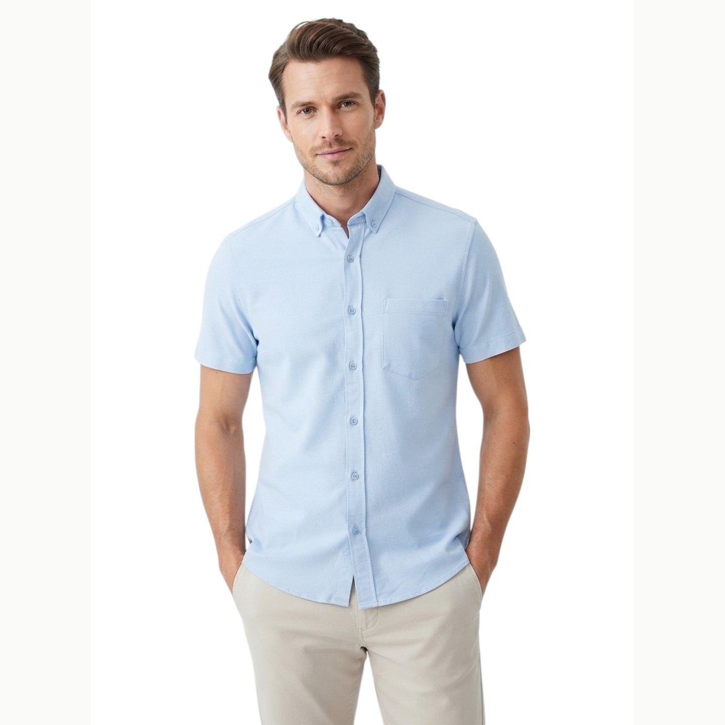 Men's Textured Dress Shirt,Light Blue