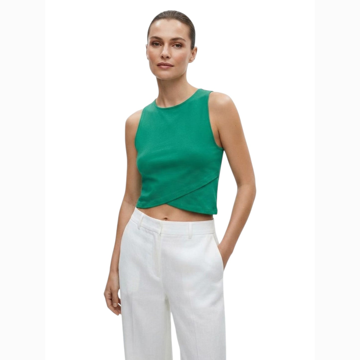 Women's Plain Solid Top,Green