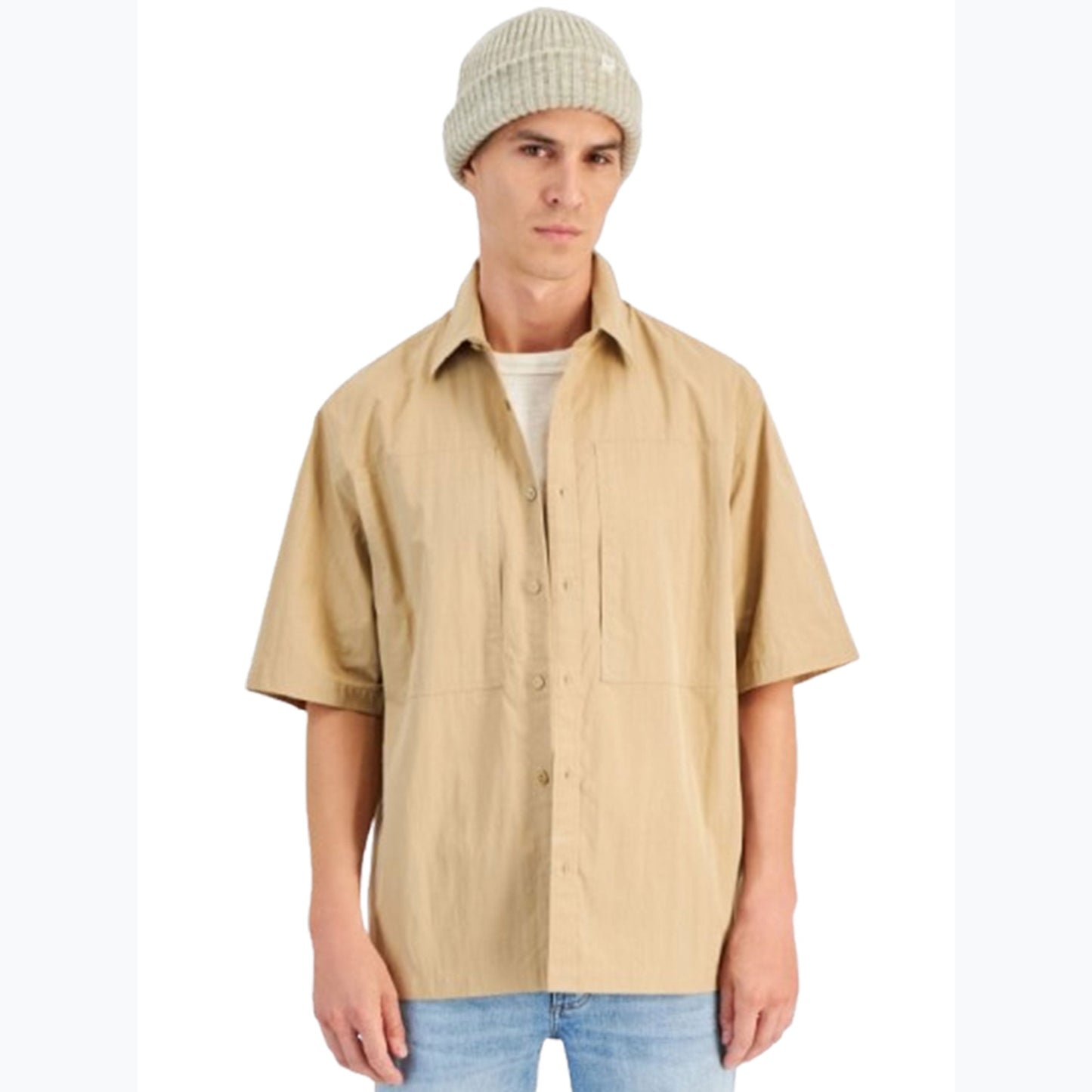 Men's Plain Dress Shirt,Dusty Beige