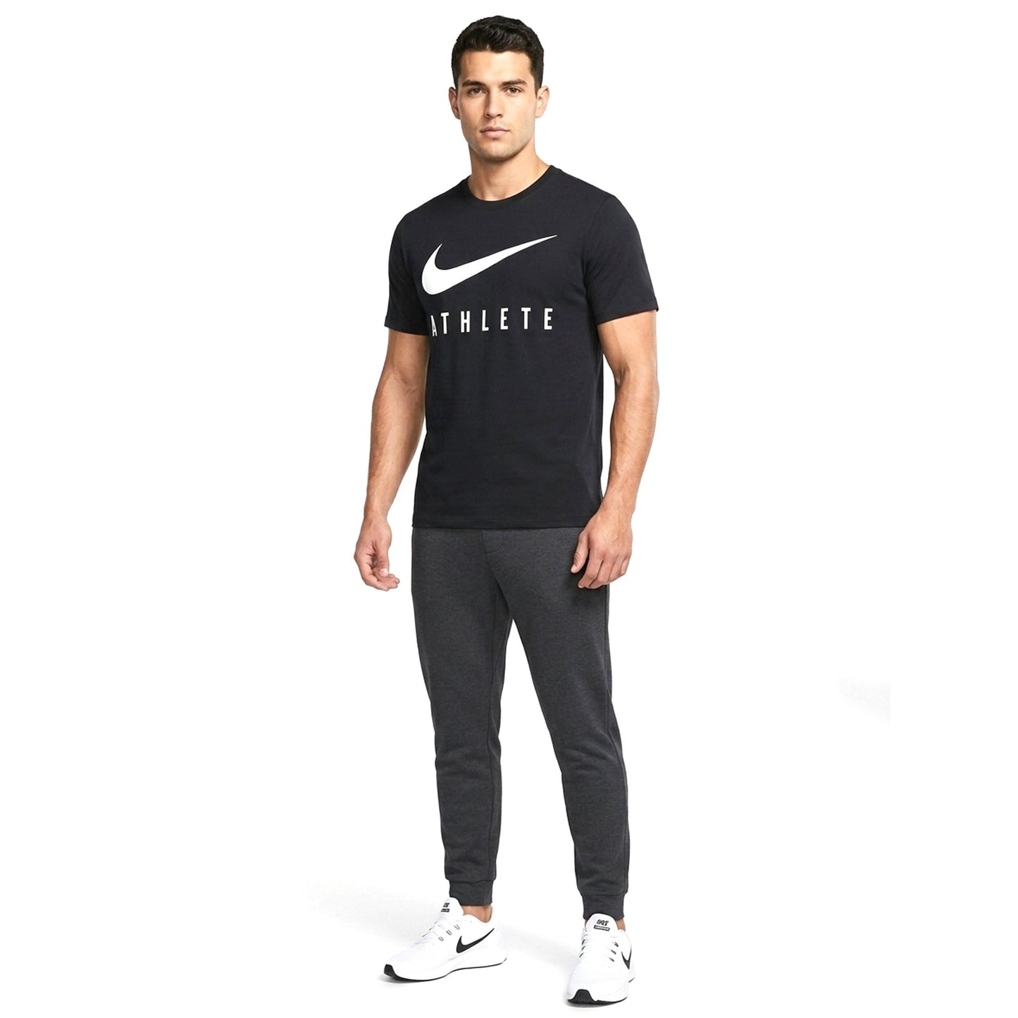 Men's Brand Logo Printed Sport Top,Black