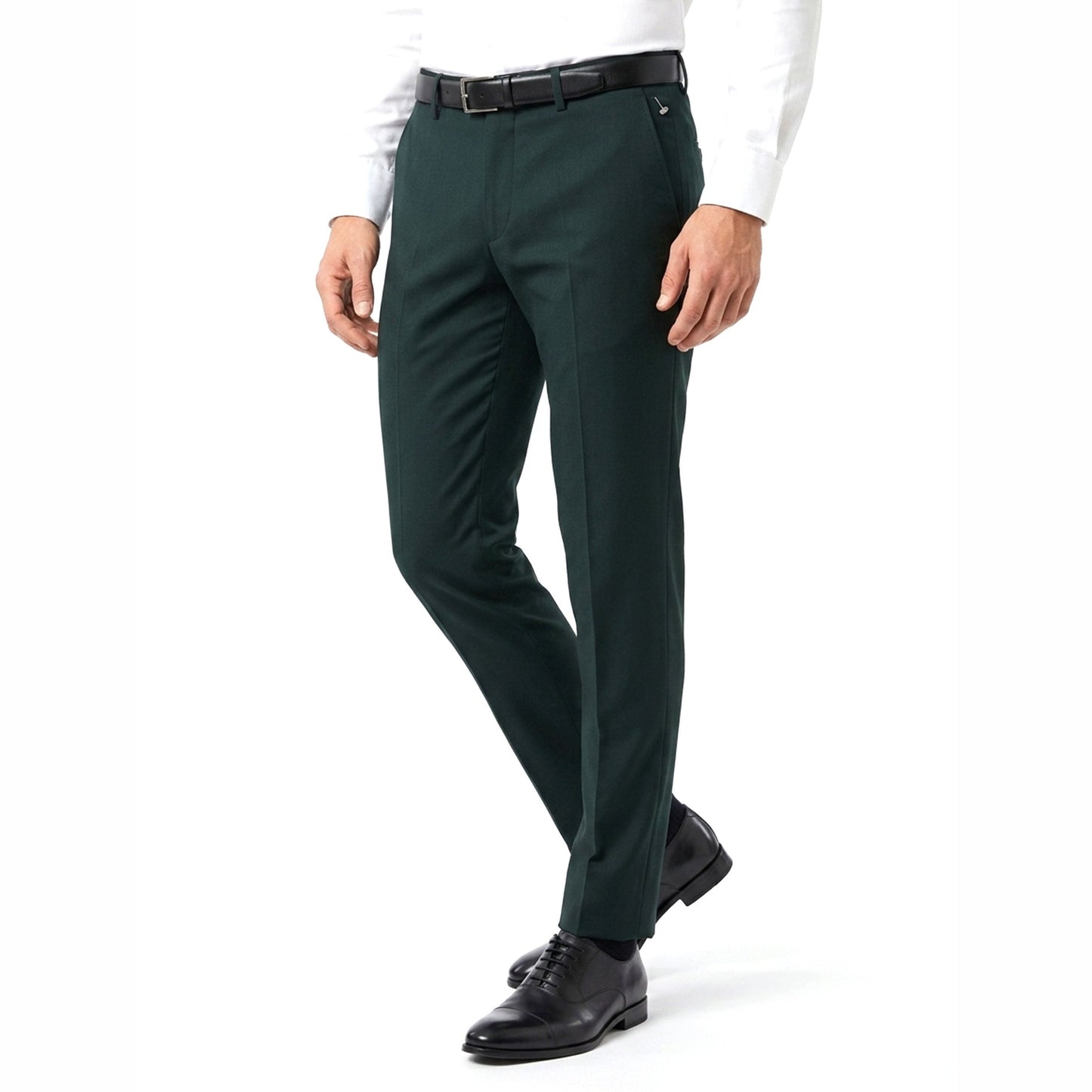 Men's Plain Solid Classic Pant,Dark Green
