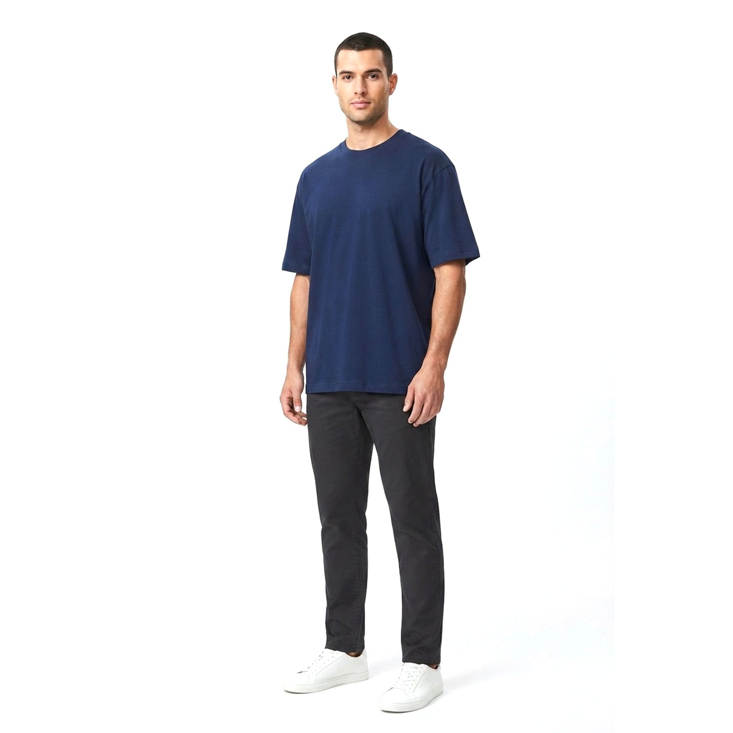 Men's Plain Solid Top,Navy