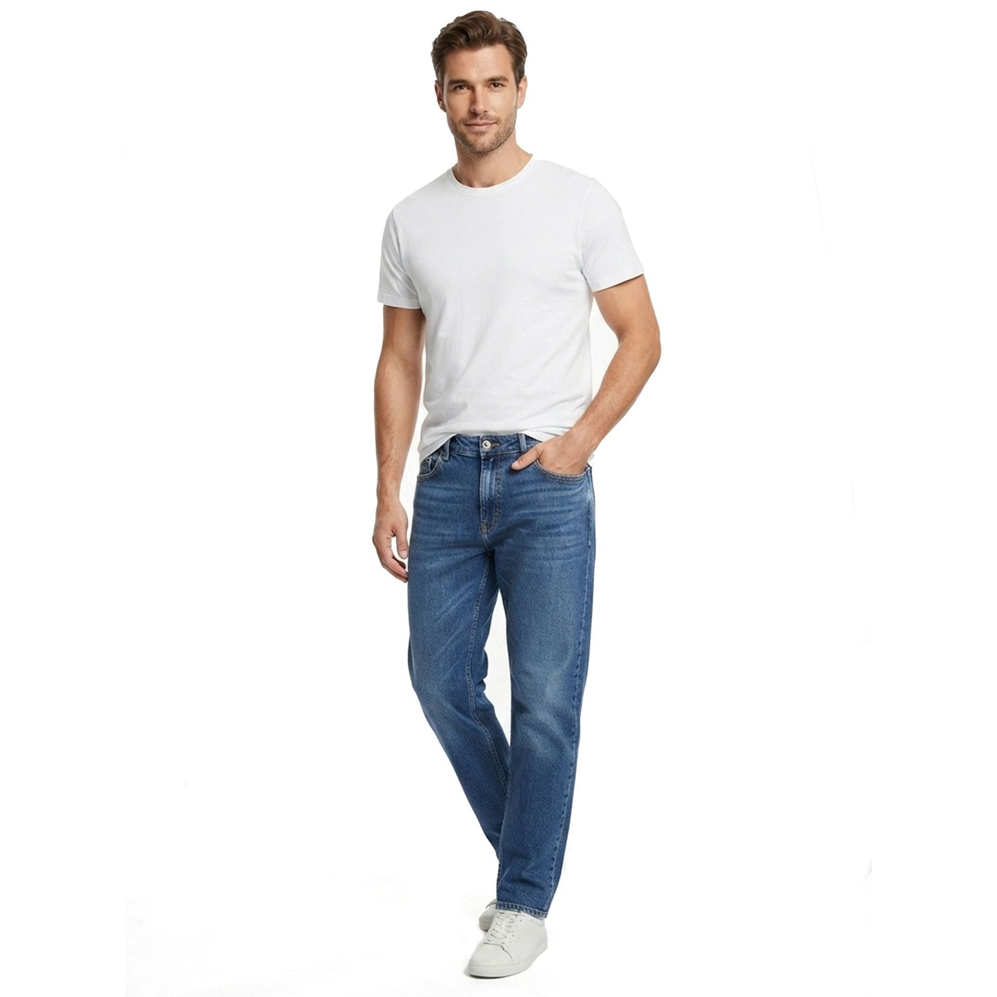 Men's Plain Solid Jeans,Blue