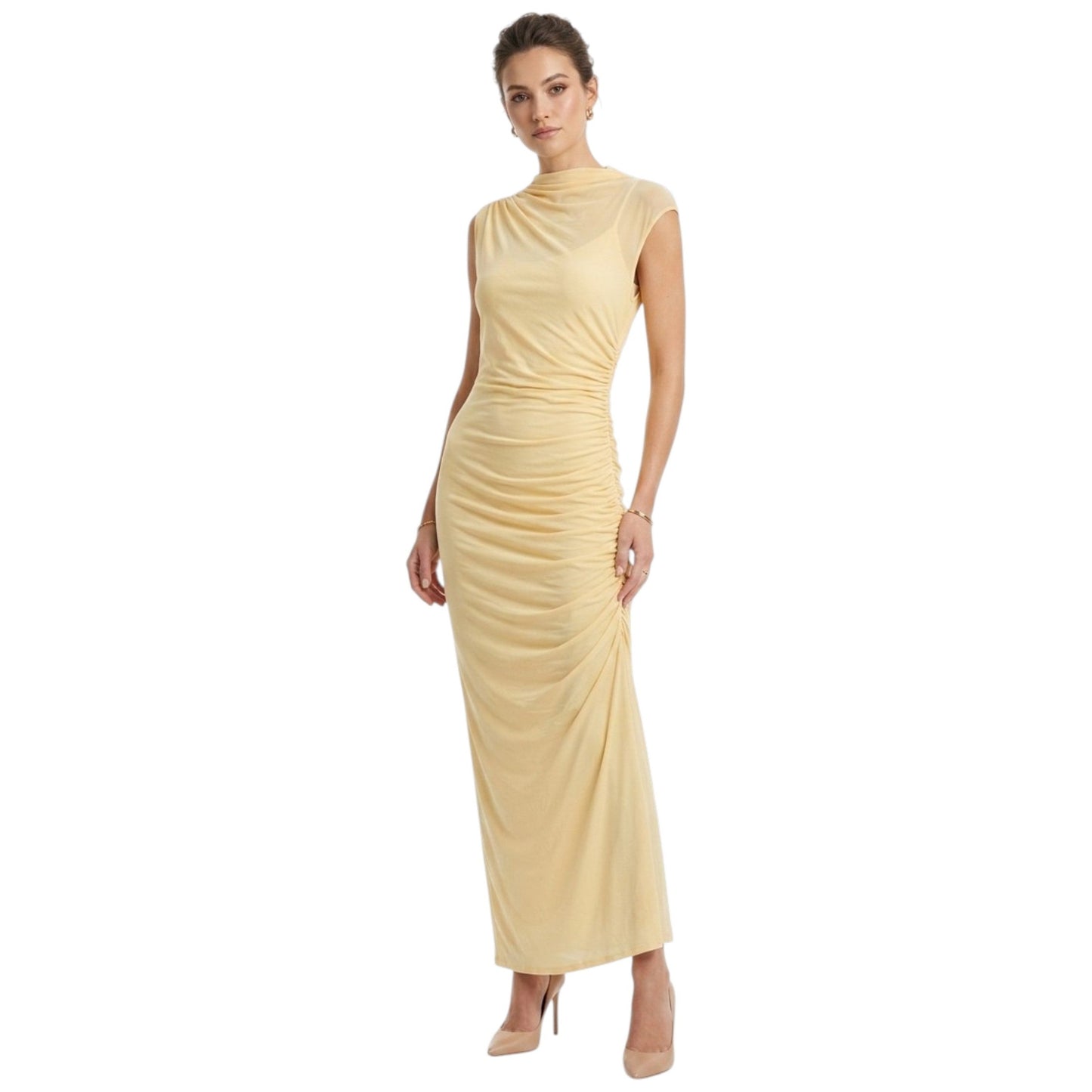 Women's Mesh Dress,Yellow