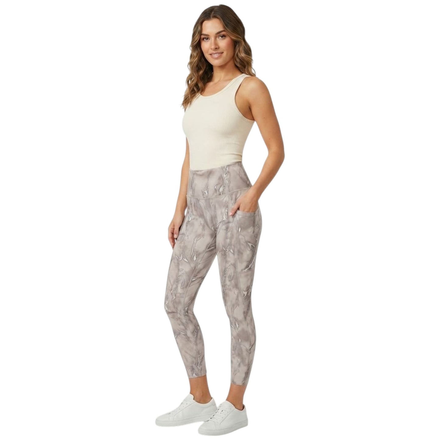 Women's Printed Legging,Dark Beige