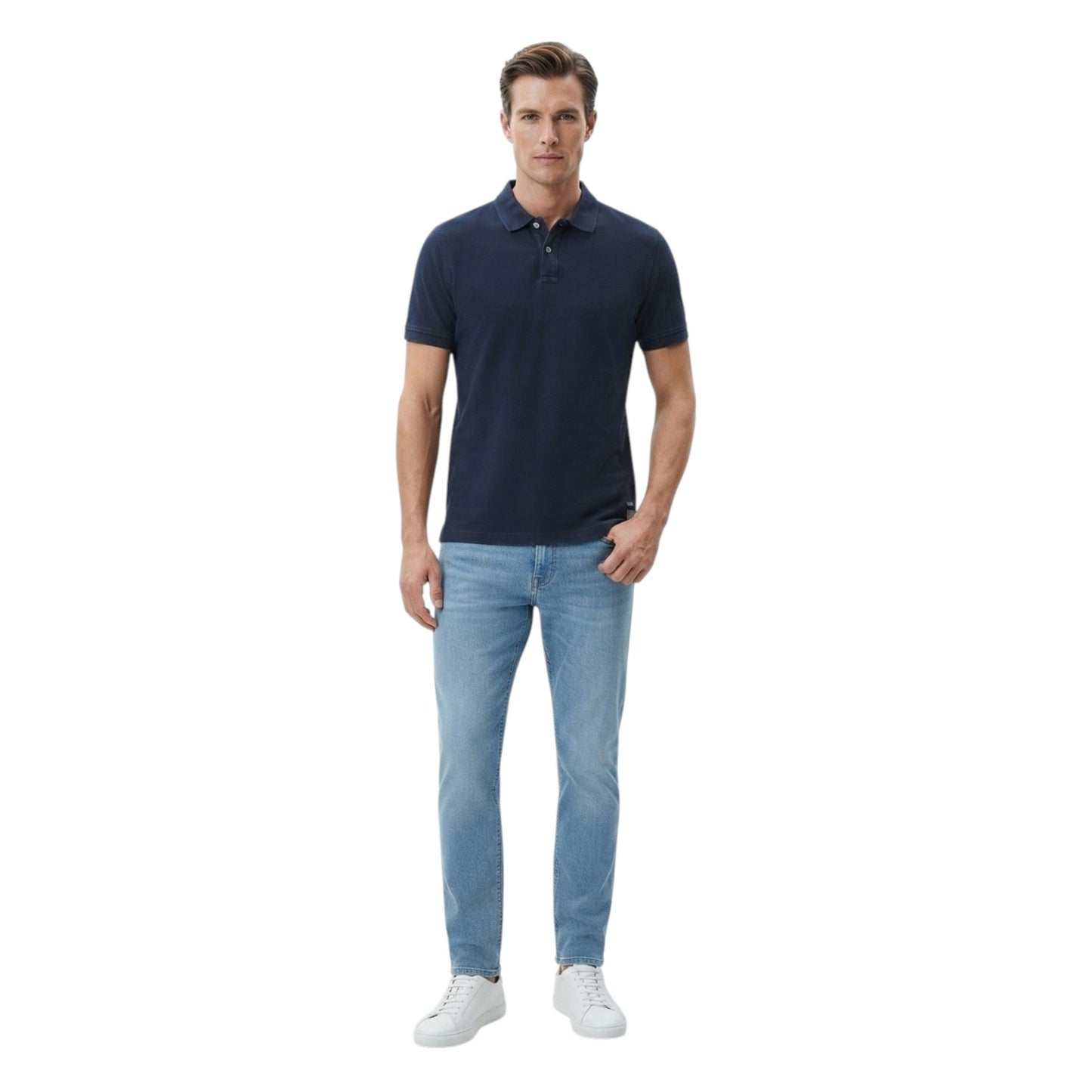 Men's Plain Solid Top,Navy