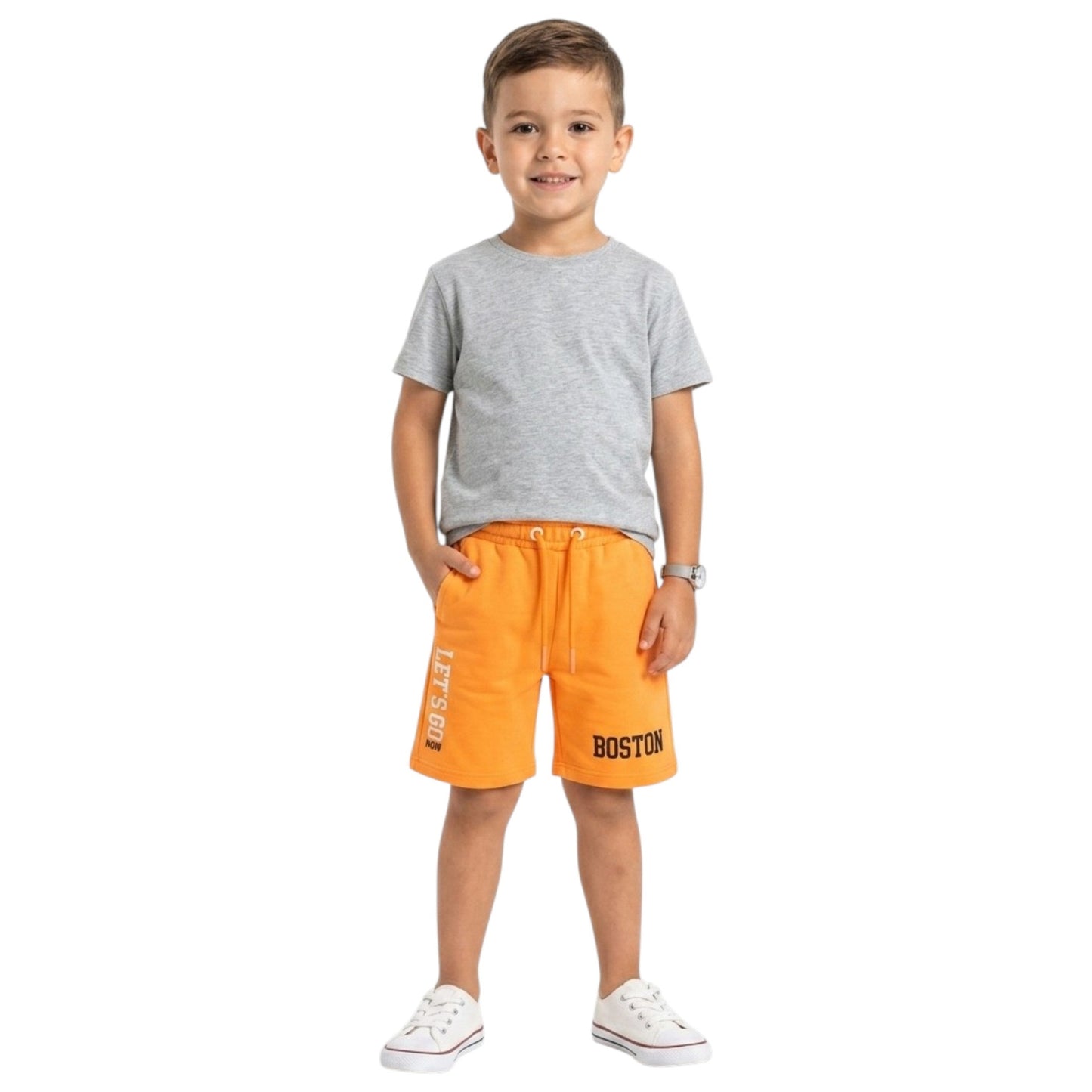 Kids Boy's printed Short,Orange