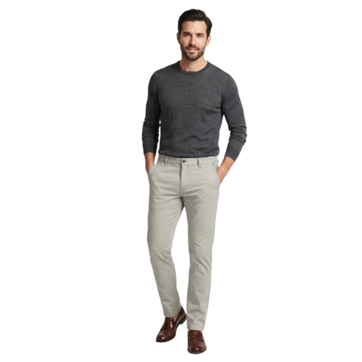 Men's Plain Pants,Light Grey