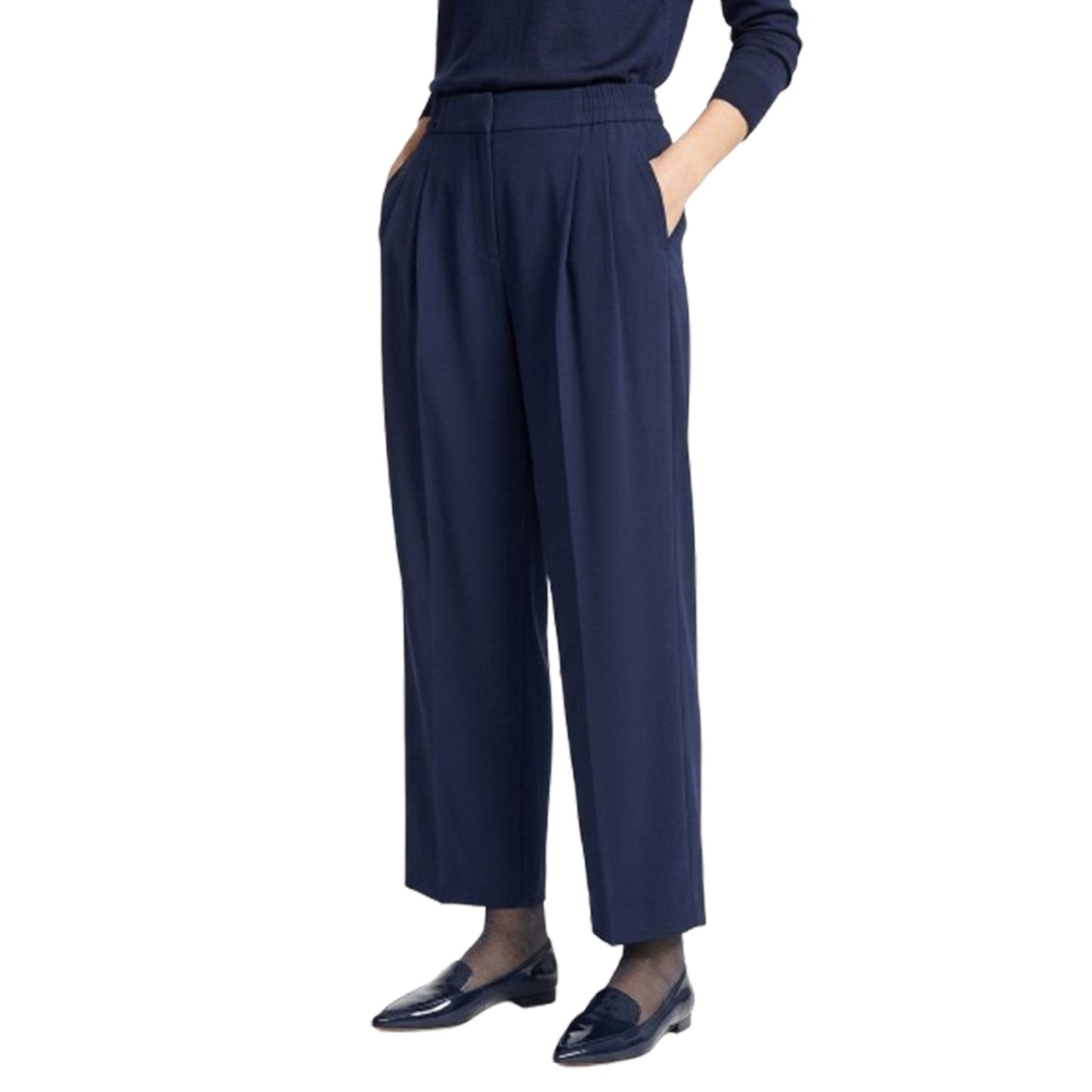 Women's Plain Classic Pants,Navy