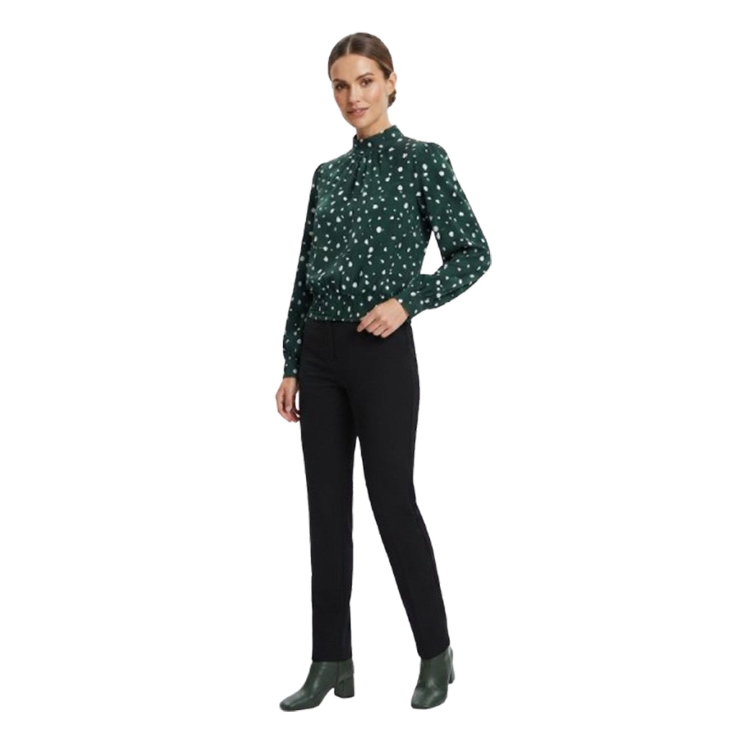 Women's Printed Polka Dot Top,Green