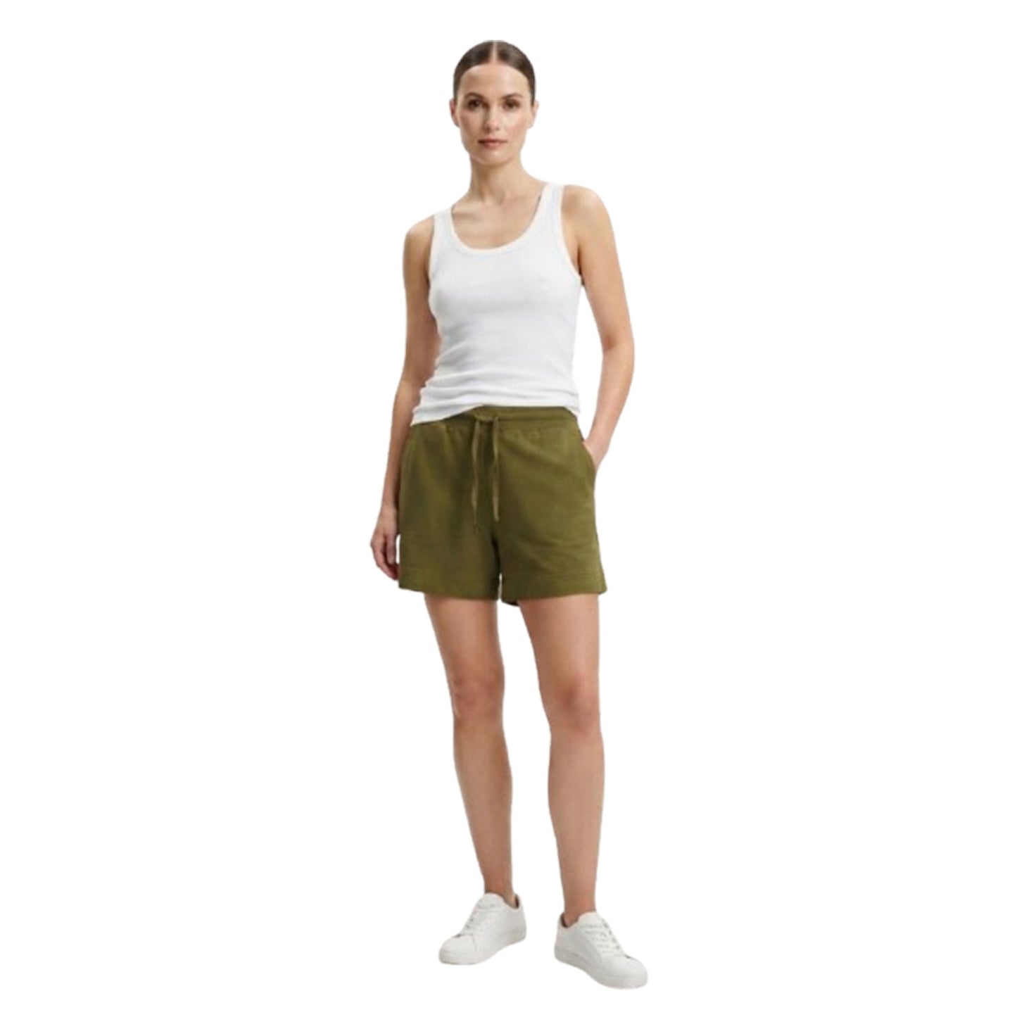 Women's Plain Solid Short,Olive