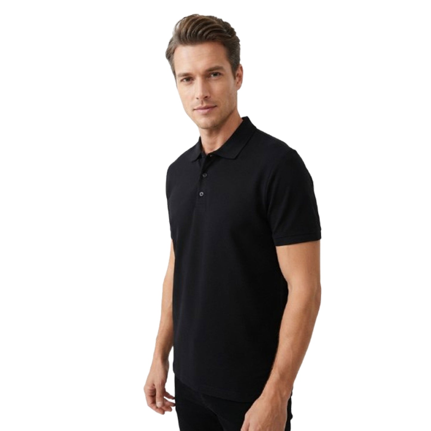 Men's Plain Solid Top,Black