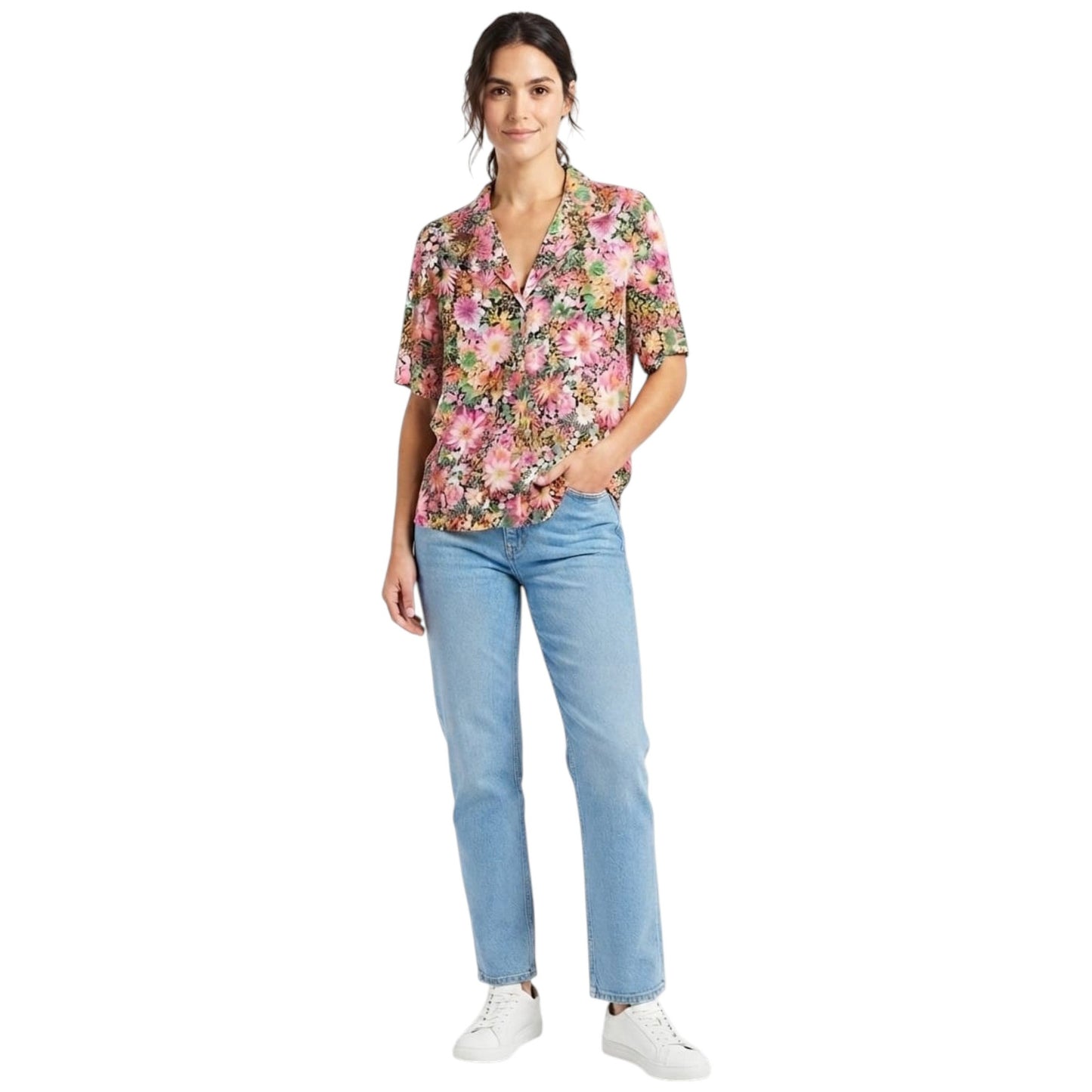 Women's Printed Dress Shirt,Multi