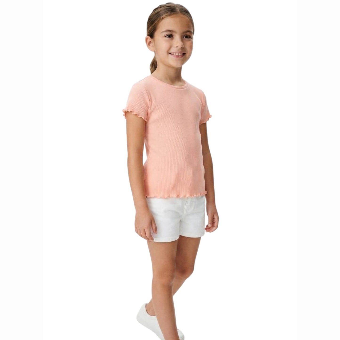 Kids Girl's Ribbed Top,Coral
