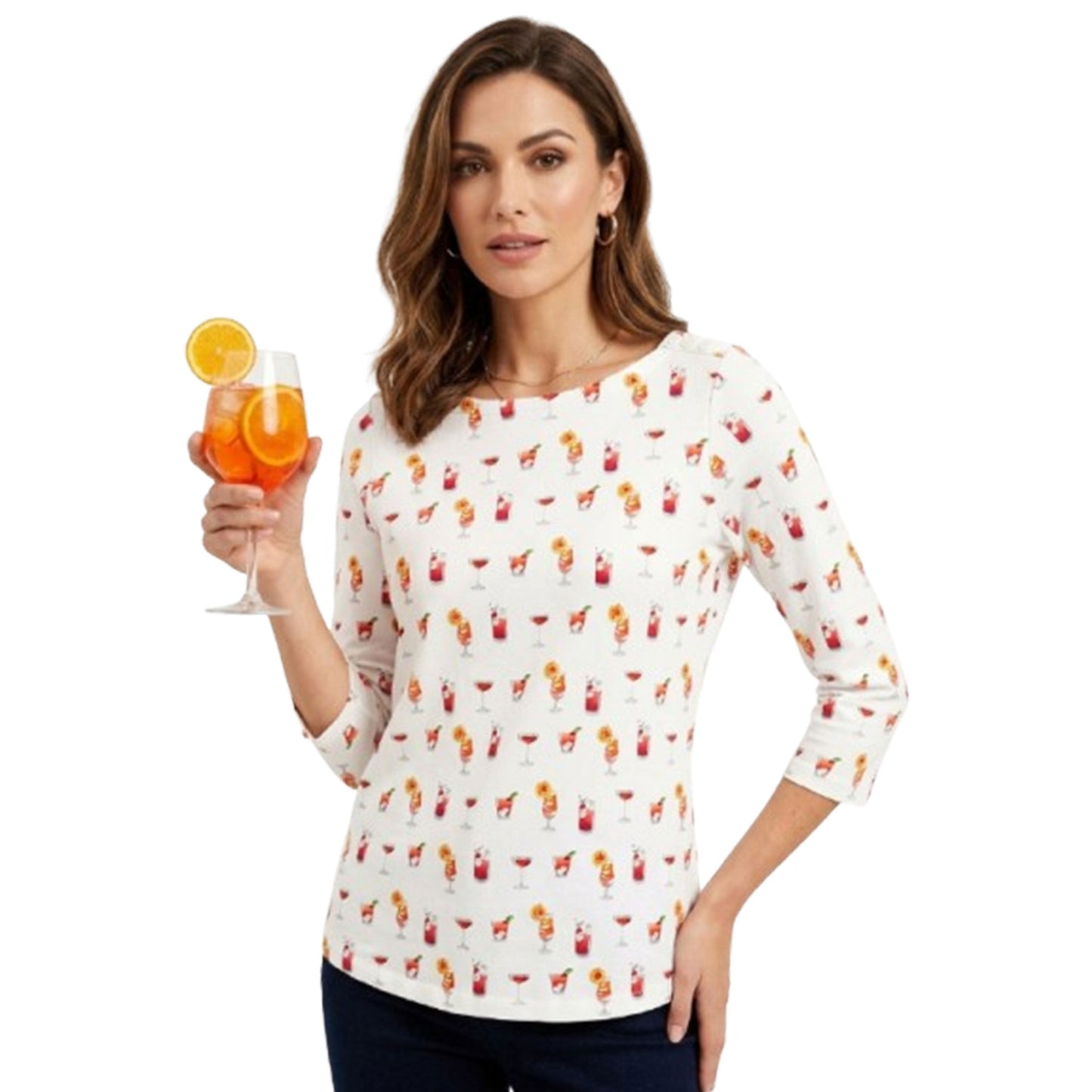Women's Printed Top,White