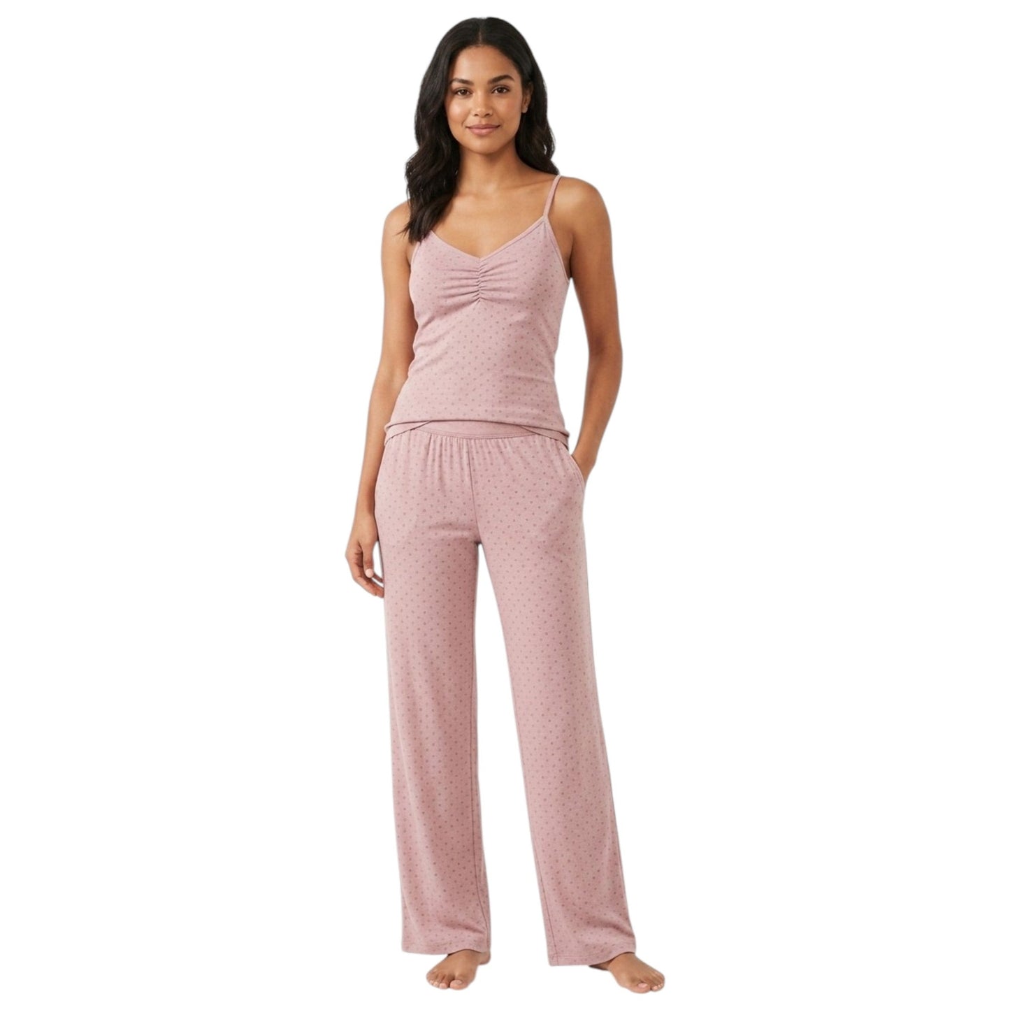 Women's Textured Sleepwear Top,Pink