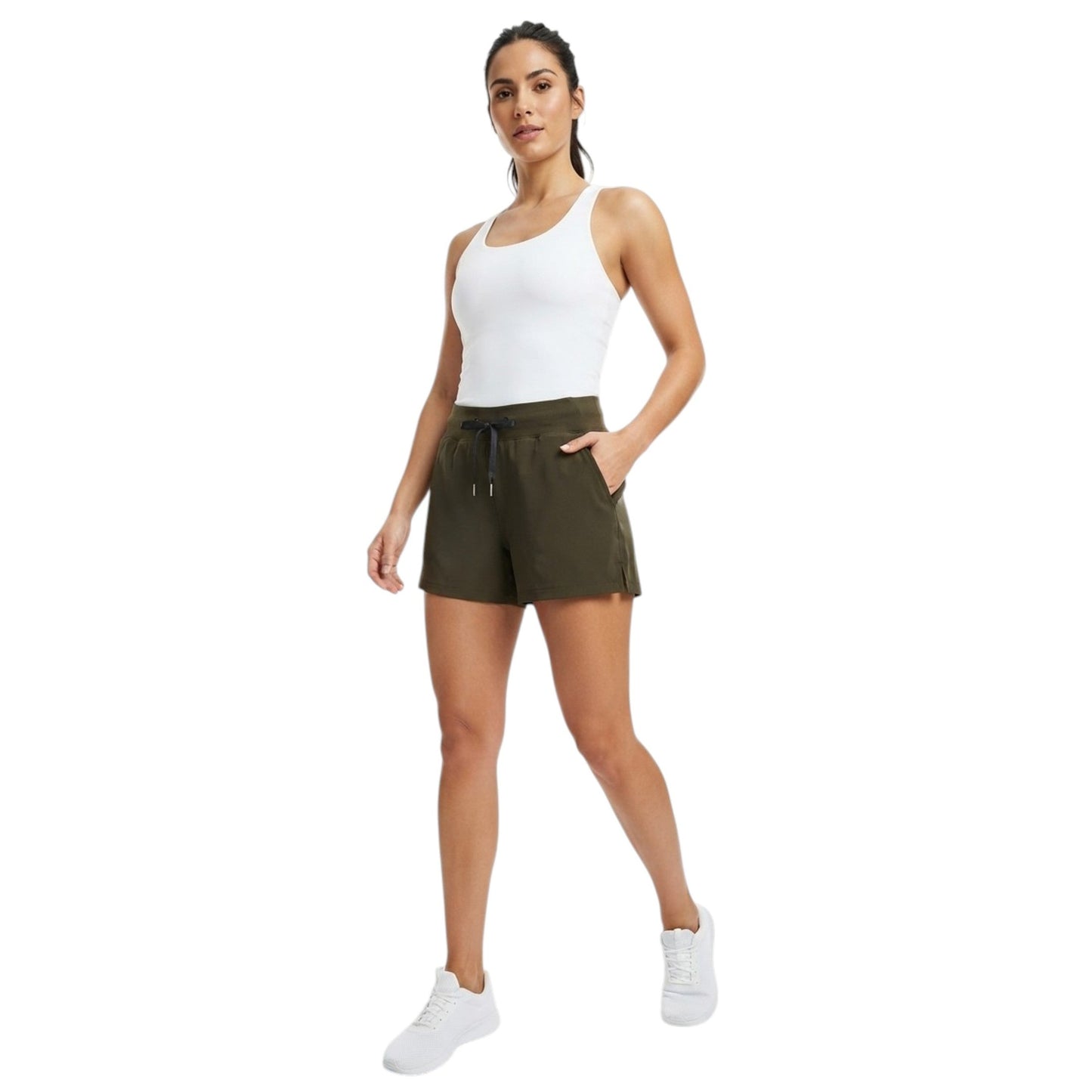 Women's Plain Sport Short,Olive