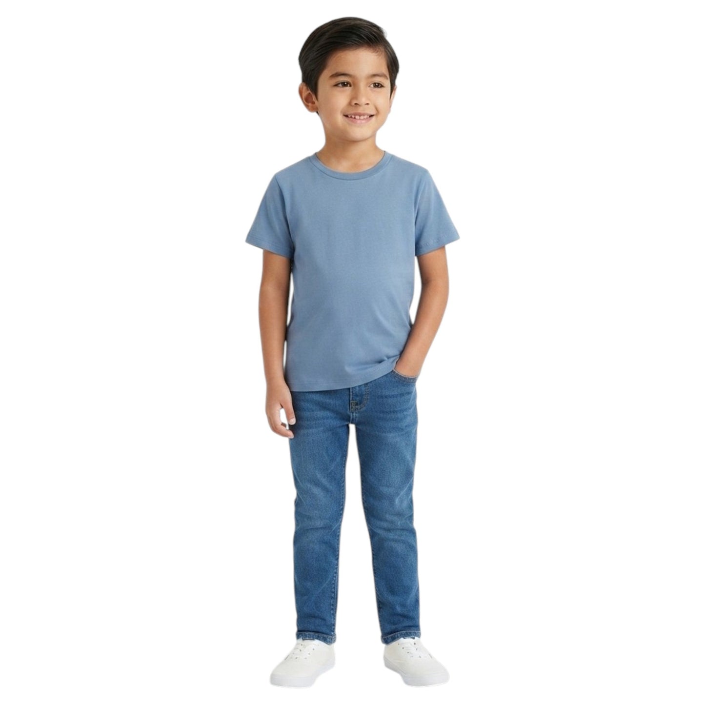 Kids Boy's Plain Solid Top,Dusty Blue