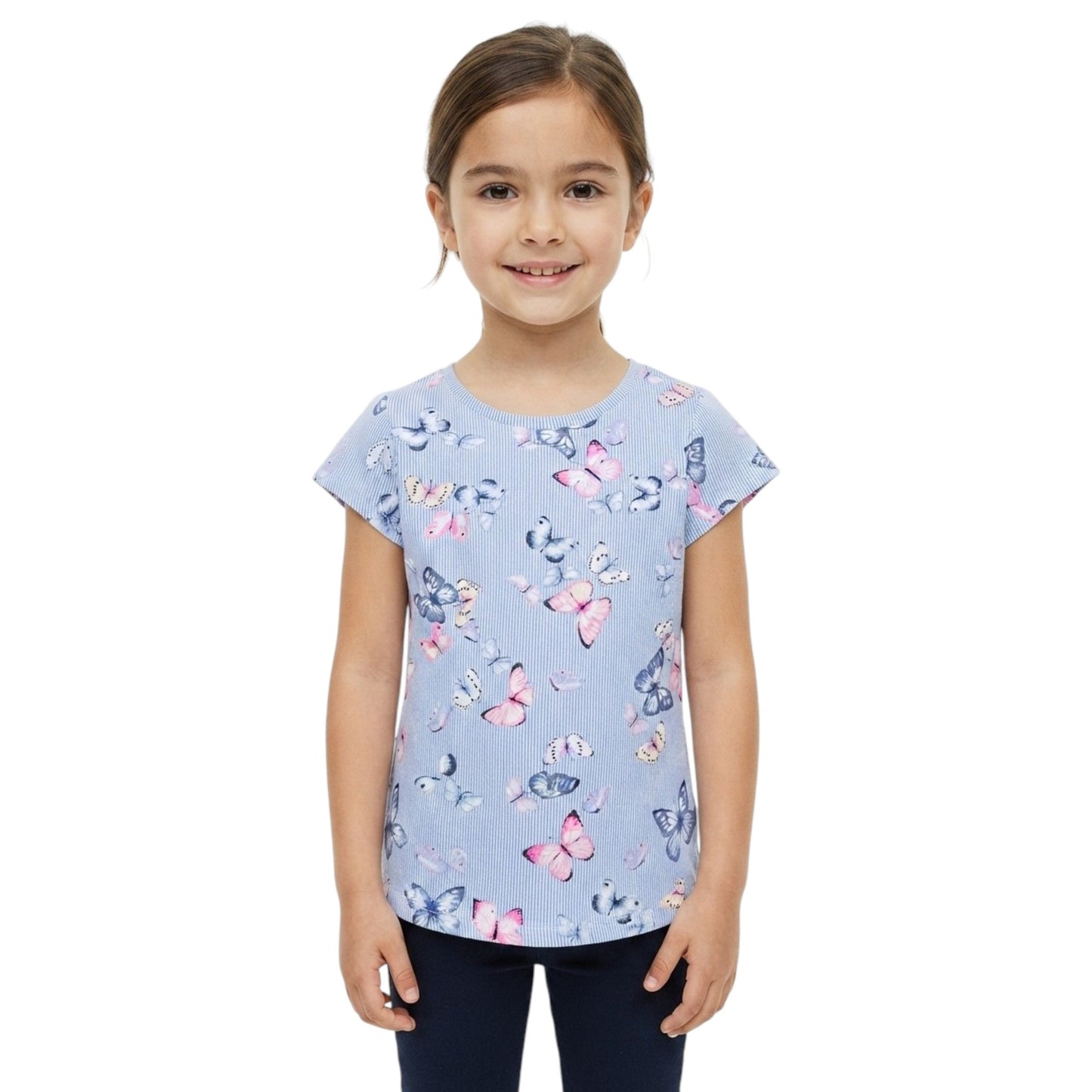 Kids Girl's Printed Top,Navy/White