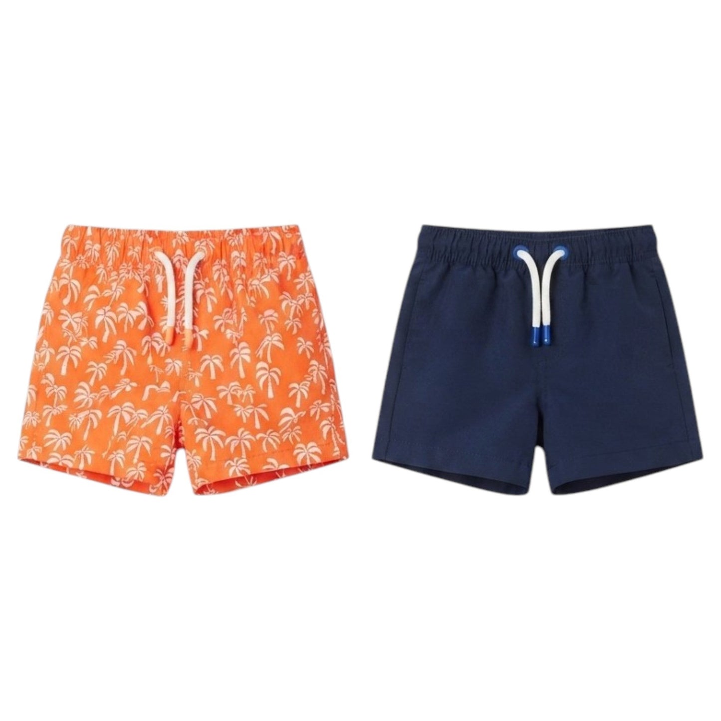 Kids Boy's Printed Swim Short Set 2Pieces,Orange/Navy