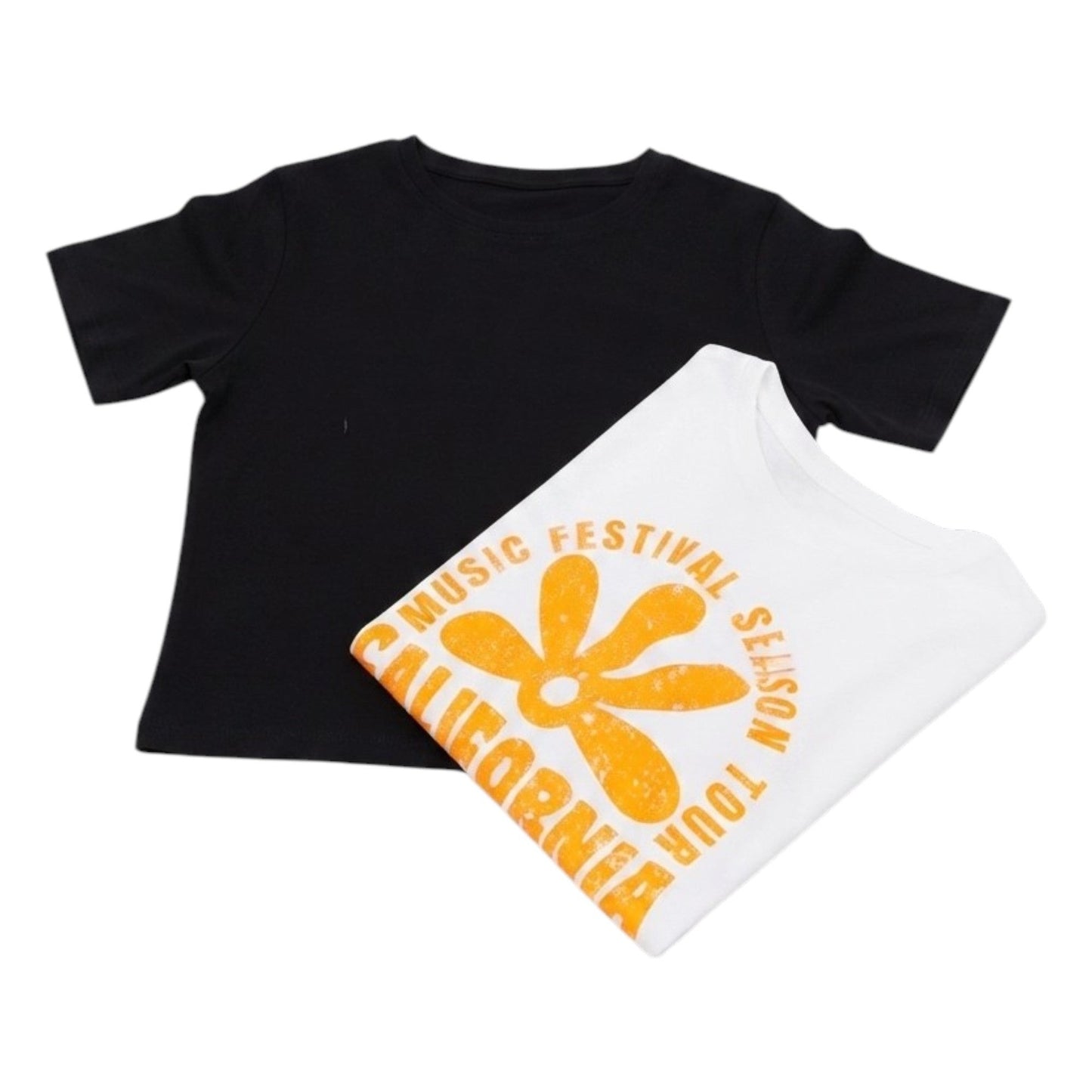 Kids Girl's Printed Top Set 2Pieces,Black/White