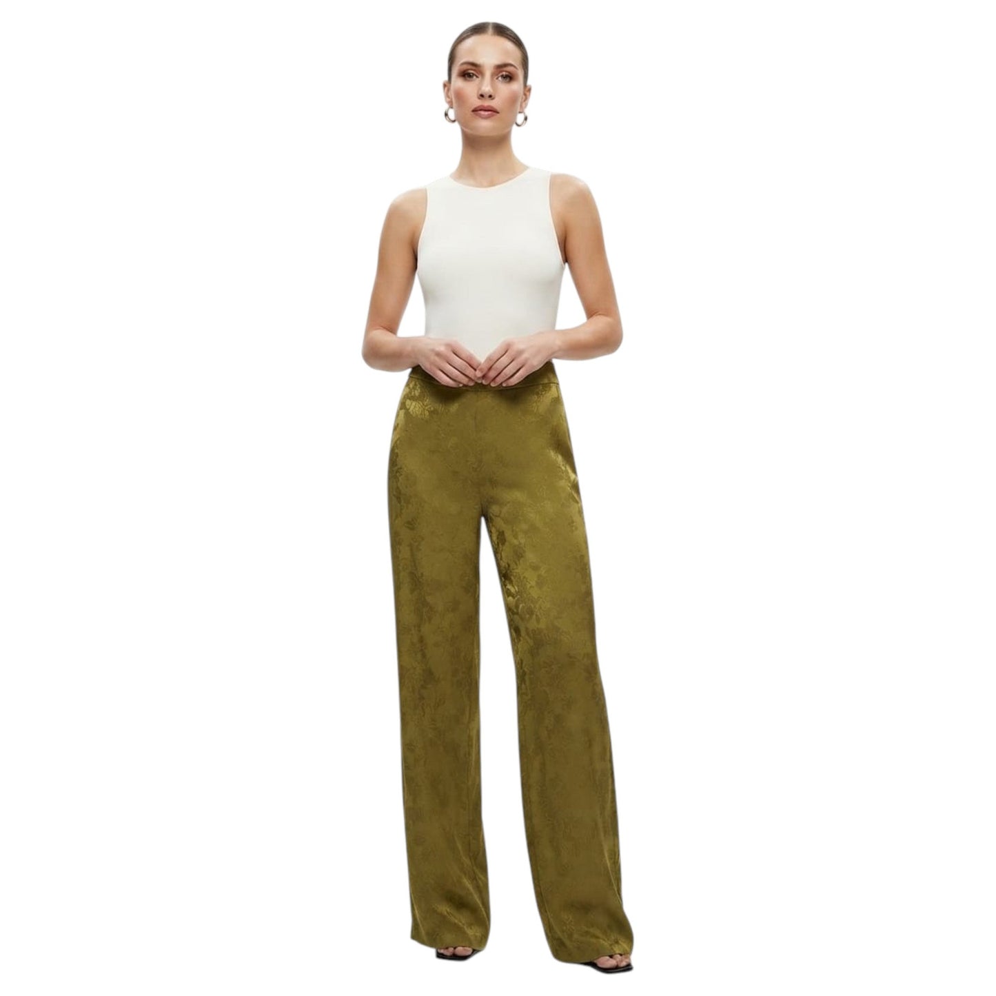 Women's Printed Classic Pants,Olive