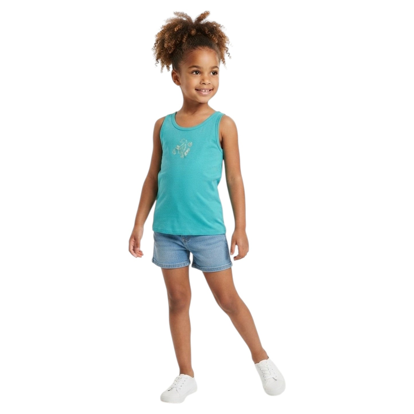 Kids Girl's Printed Top,Turquoise