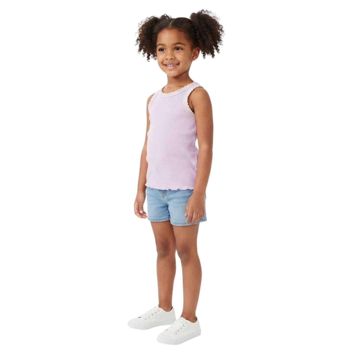 Kids Girl's Striped Top,Light Purple
