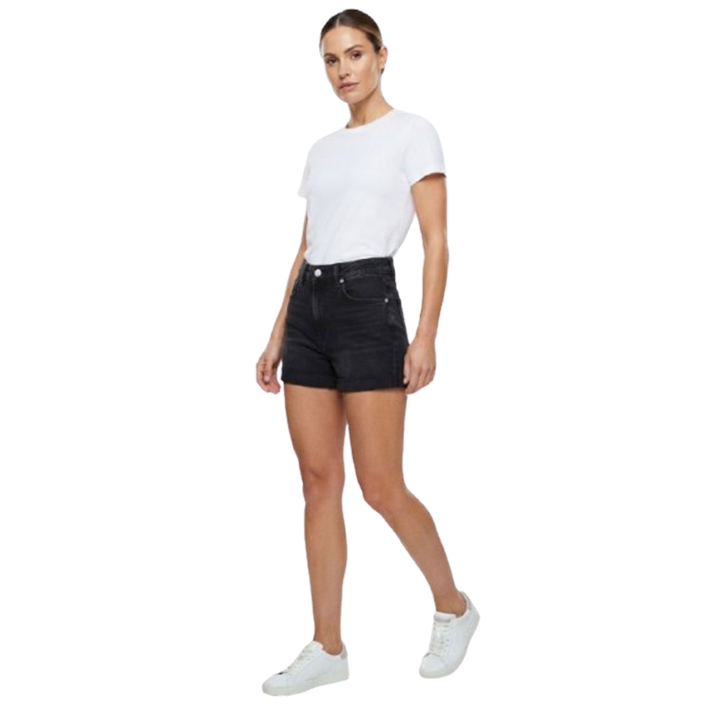 Women's Plain Jeans Short,Black