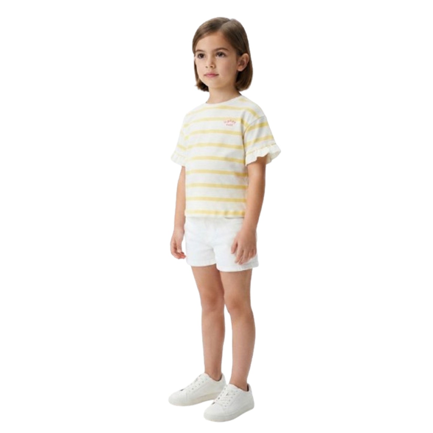 Kids Girl's Stripped Top,Yellow