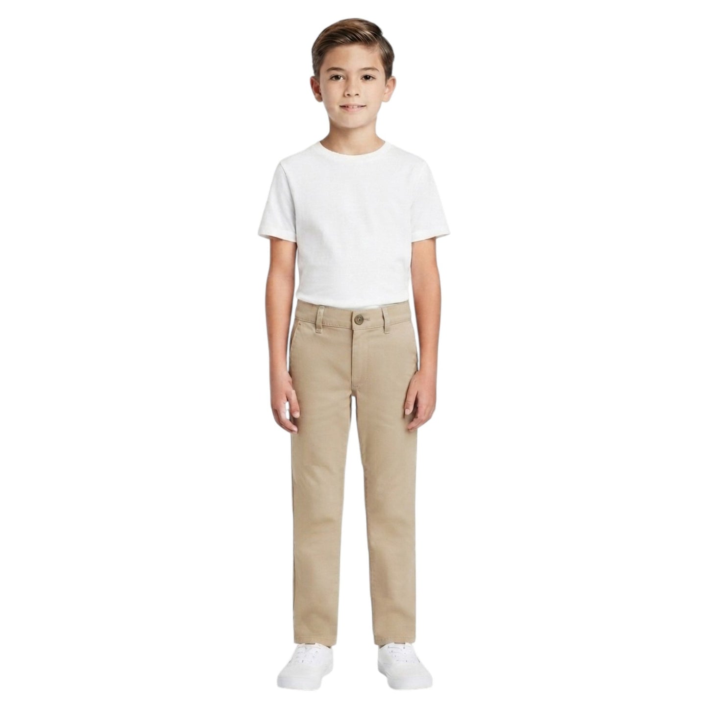 Kids Boy's Plain Solid Pant,Beige