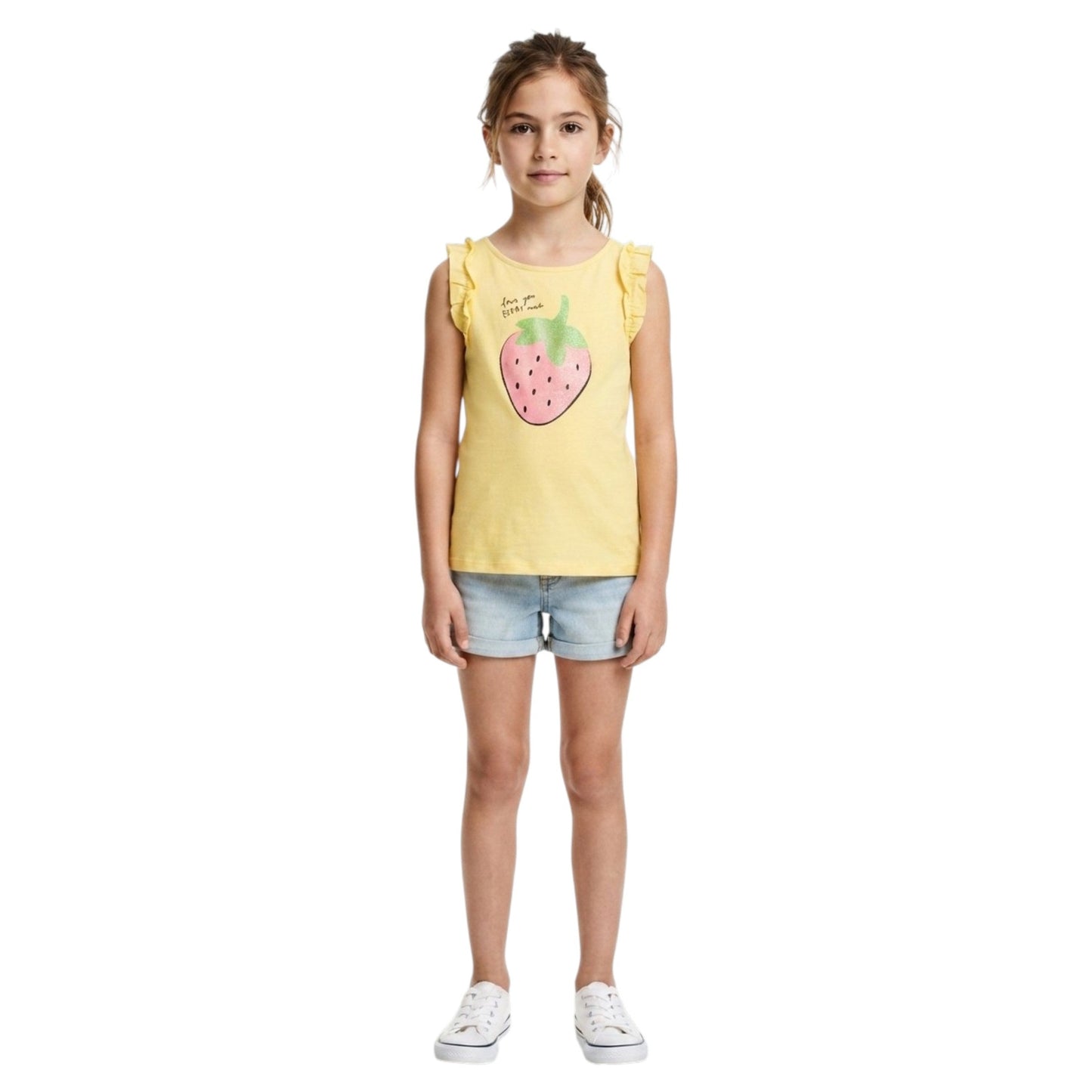 Kids Girl's Printed Top,Yellow