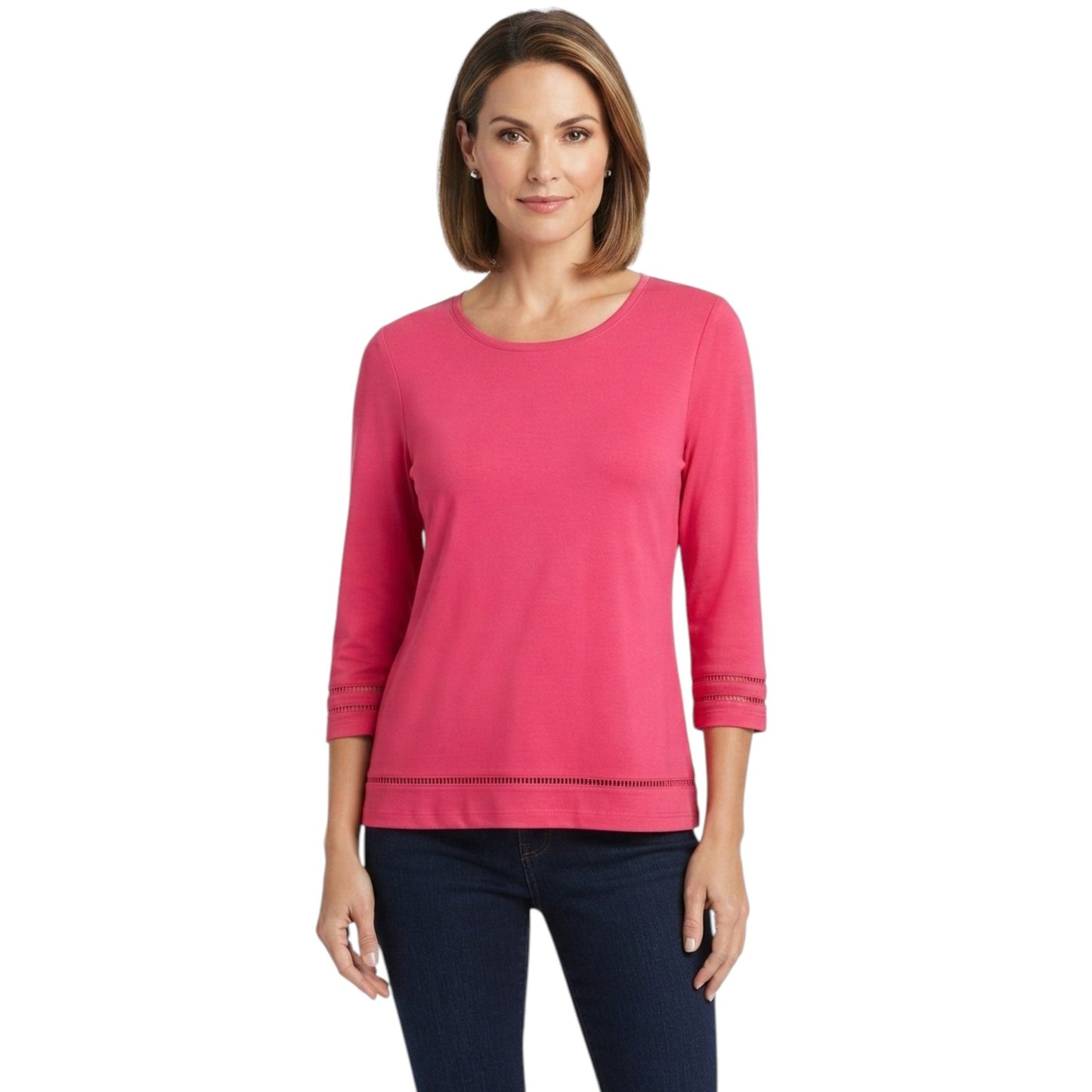 Women's Plain Solid Top,Red Pink