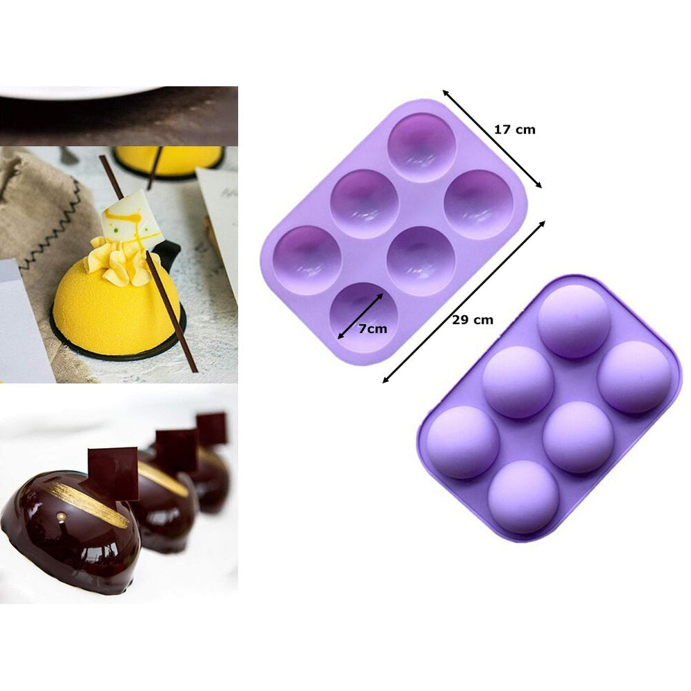Silicone Large Sphere Mold 6 cavities
