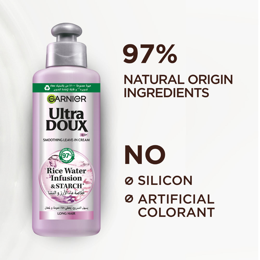 Garnier Ultra Doux Rice Water Infusion & Starch Leave In Cream For Long Hair