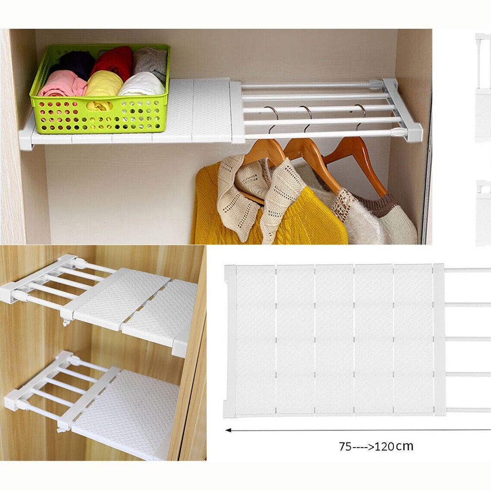 DIY Extendable Closet Cabinet Wrdrobe Shelf 75 to 120 cm