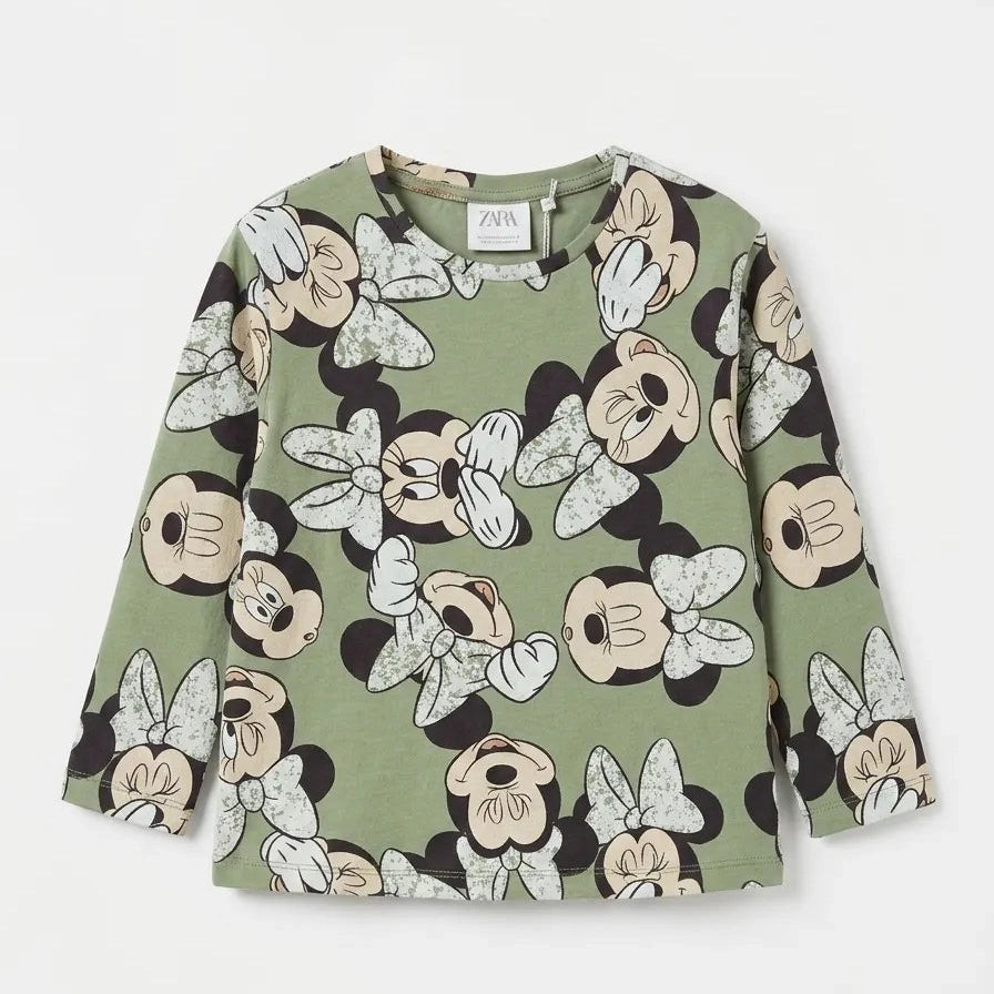 Zara Girl's Sage Green Printed Blouse | Zara In Lebanon
