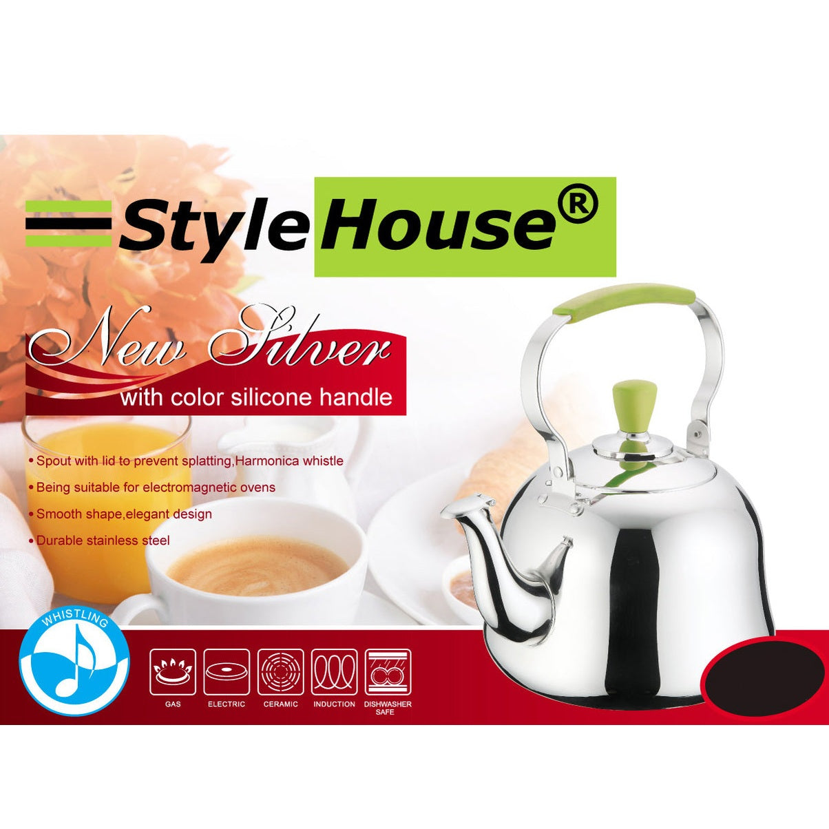 Colored Stainless Steel Teapot; 1 lt