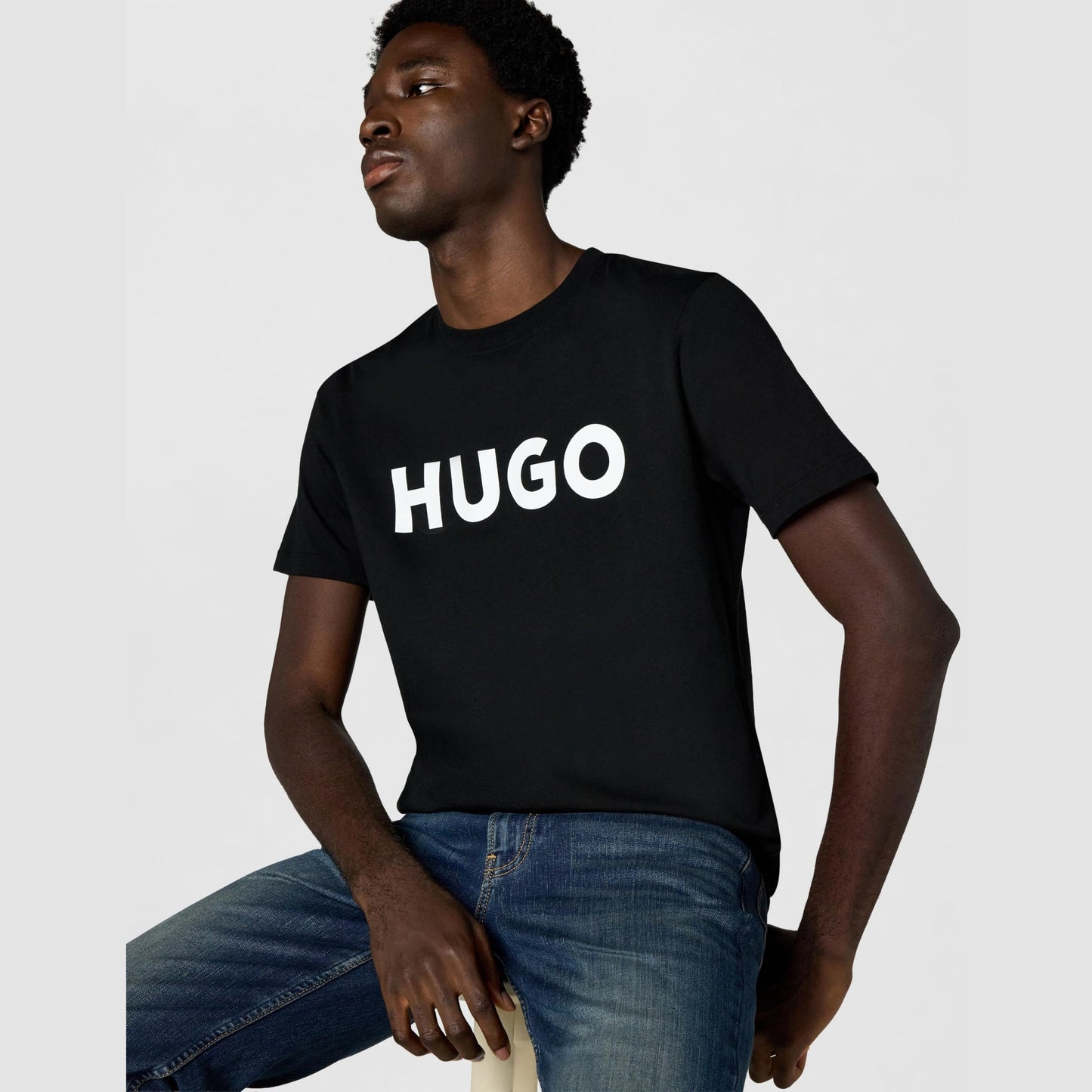 HUGO Mens Print Logo Short Sleeve T-Shirt, Smooth Black, XX-Large US - Medaid International