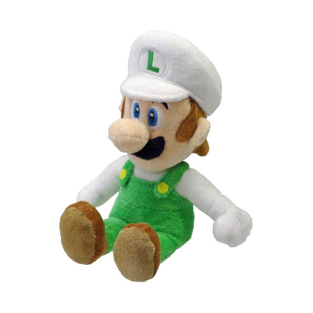 Super Mario Fire Luigi 9" Plush by San - ei - Medaid International